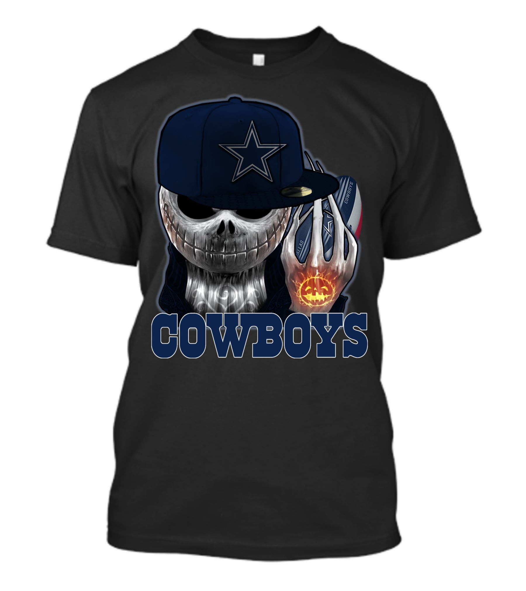 Jackskull Cowboys Halloween Football T-Shirt