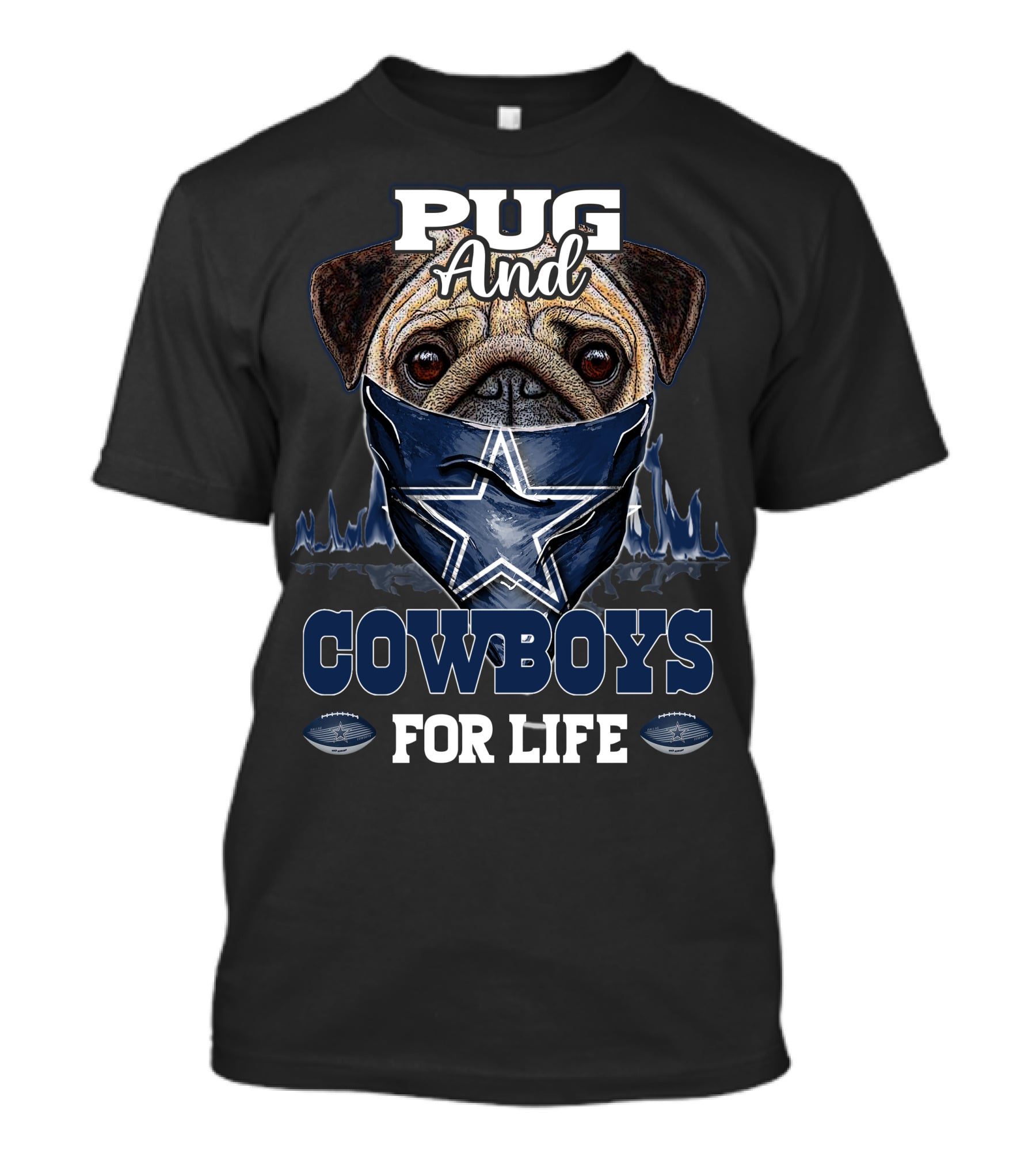 Pug And Cowboys For Life T-Shirt