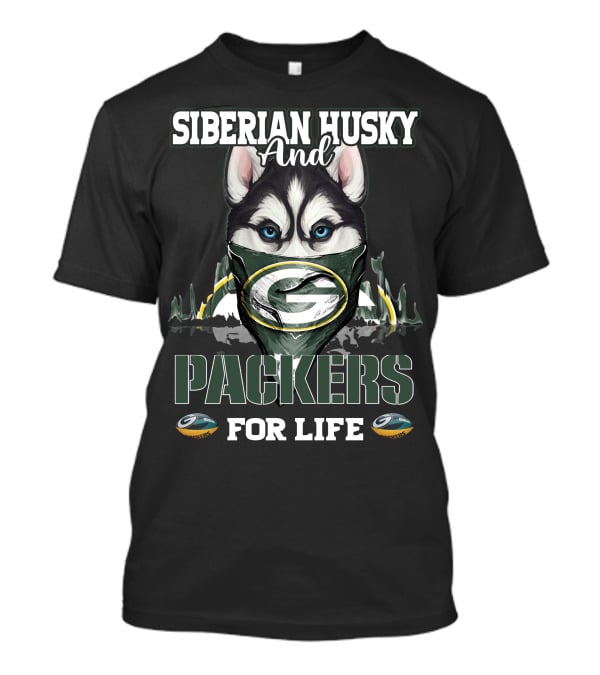 Siberian Husky And Packers For Life T-Shirt
