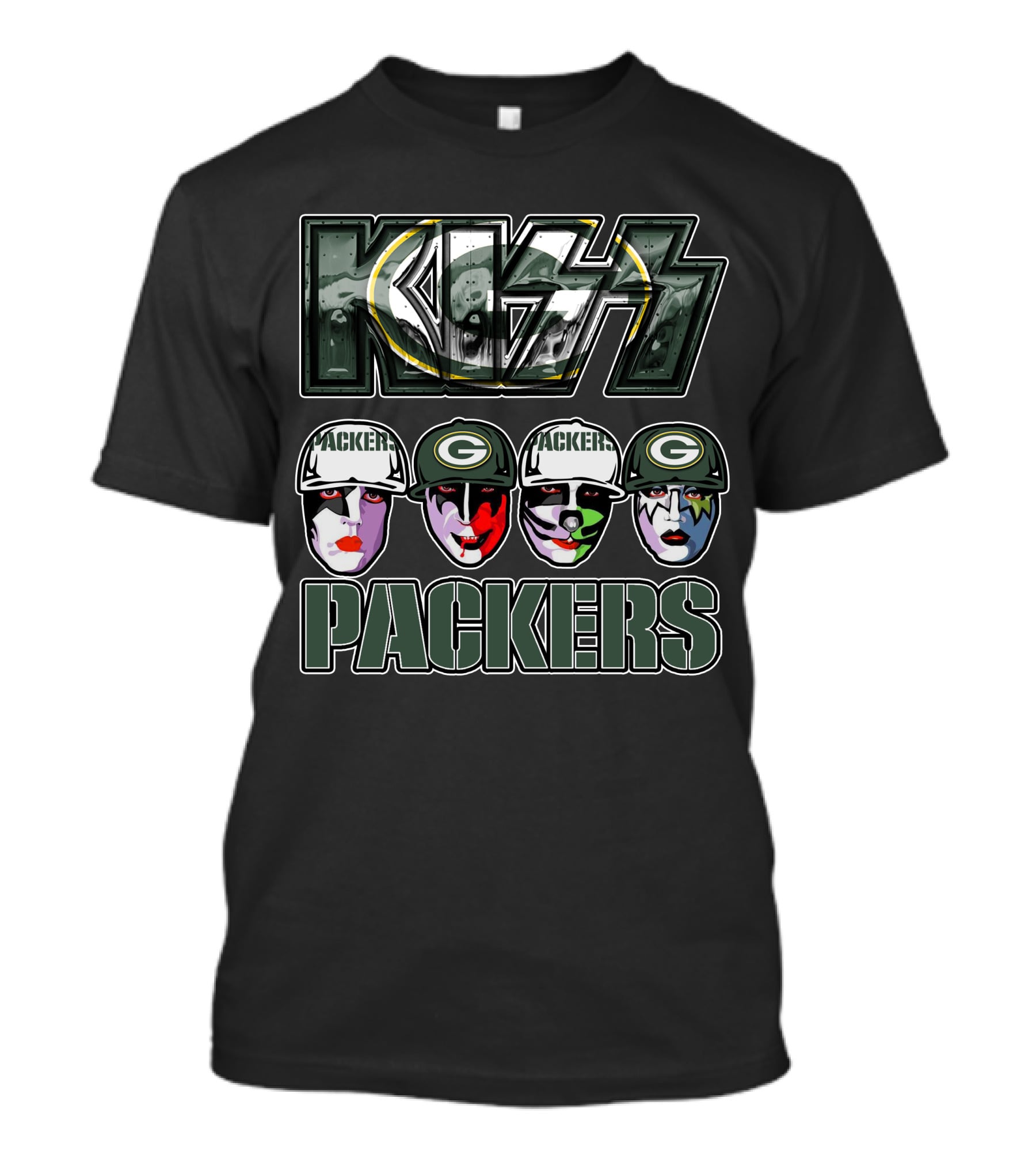 KISS Packers Green Bay Fans Facepaint T-Shirt