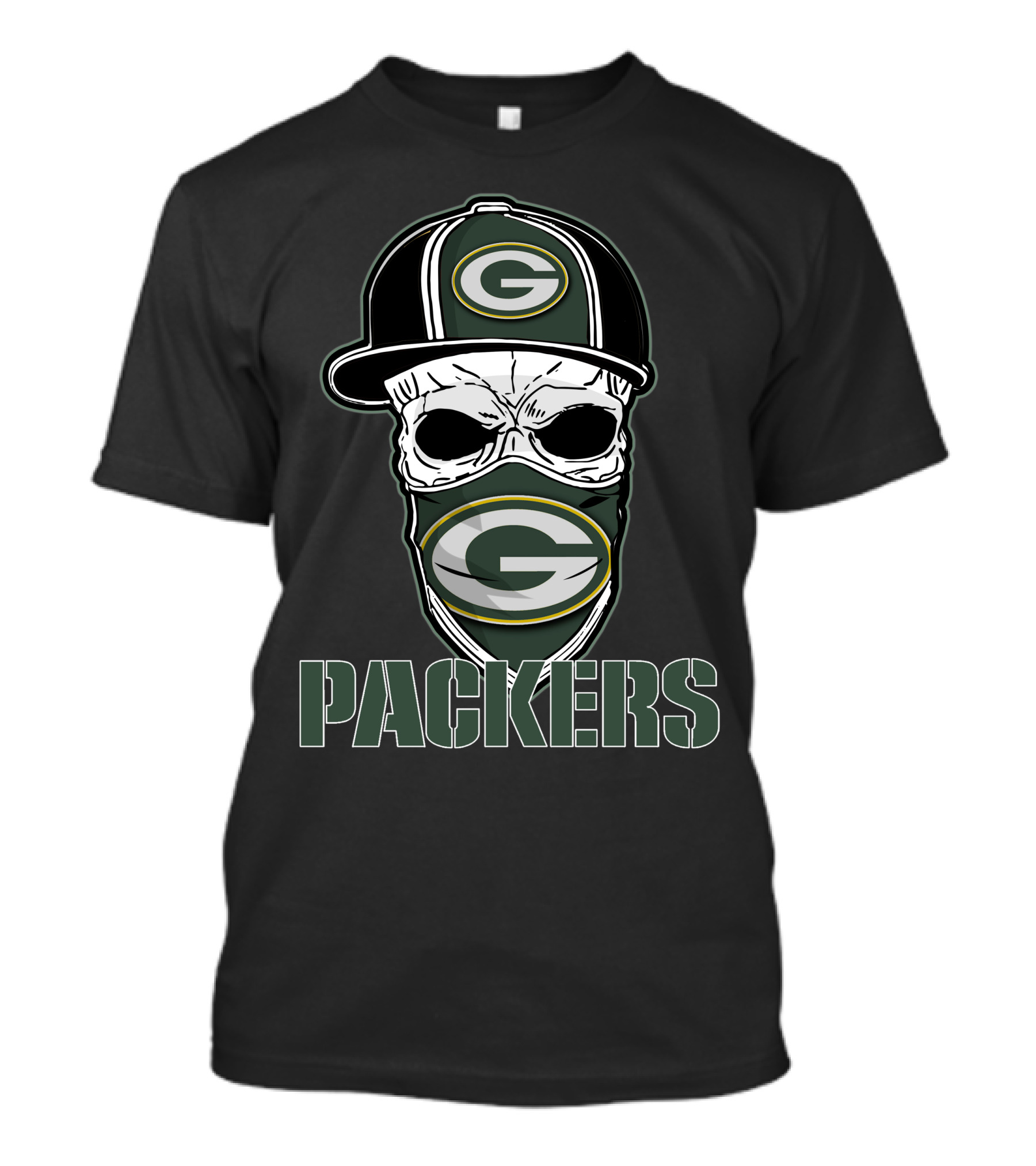 Skull Hat Green Bay Packers G Mask Packers T-Shirt