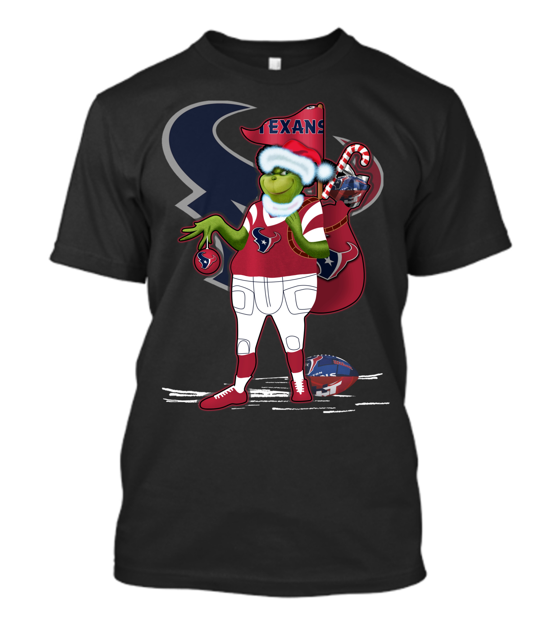 Grinchxmas Houston Texans Holiday Football Festive T-Shirt
