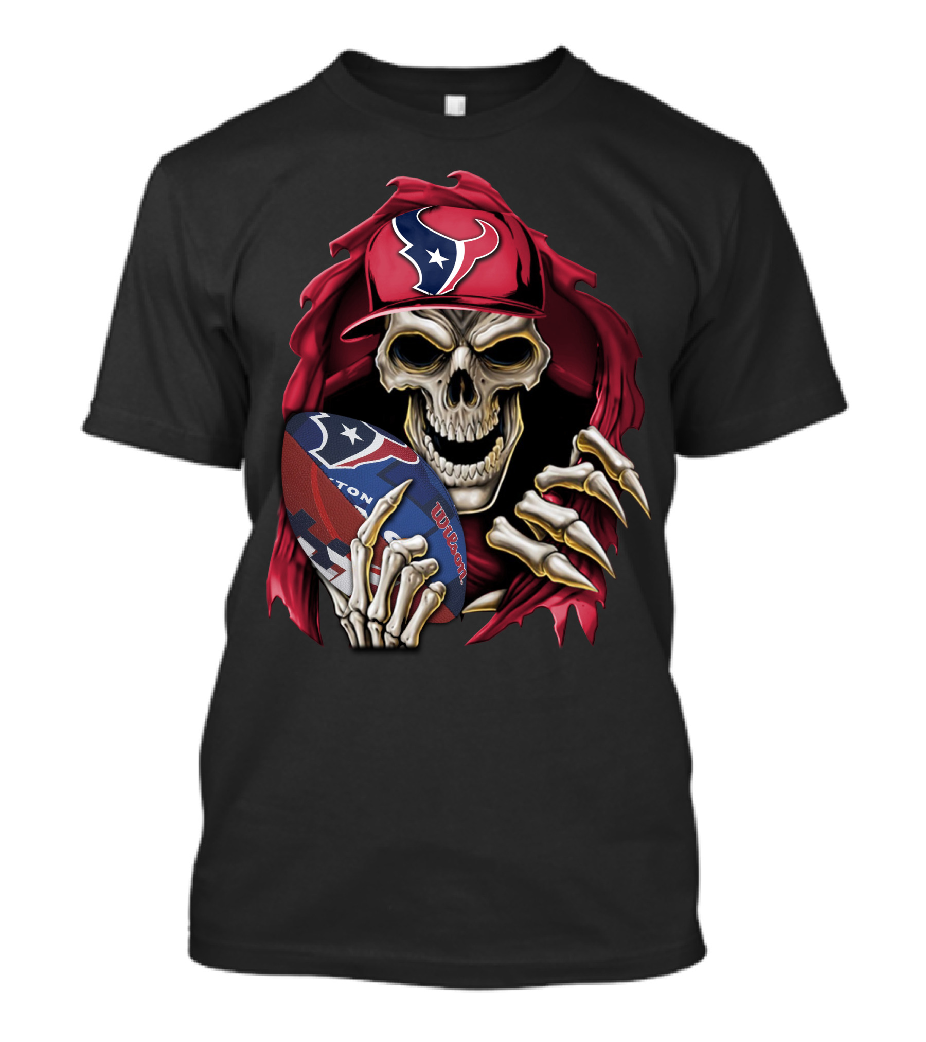 Skullbong Houston Texans Football Skeleton T-Shirt