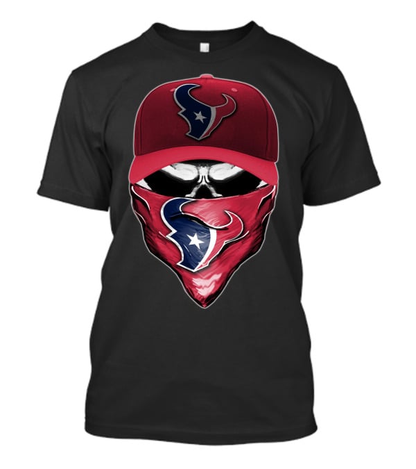 Houston Texans Skull Face Cap Bandana T-Shirt