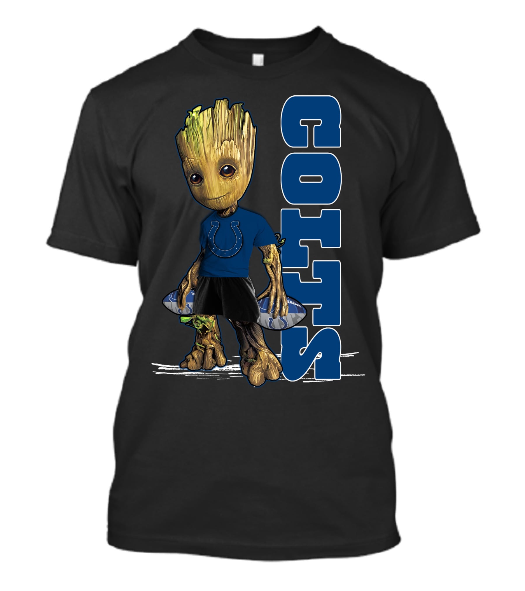 Groot Colts Football Fan With Indianapolis Colts T-Shirt