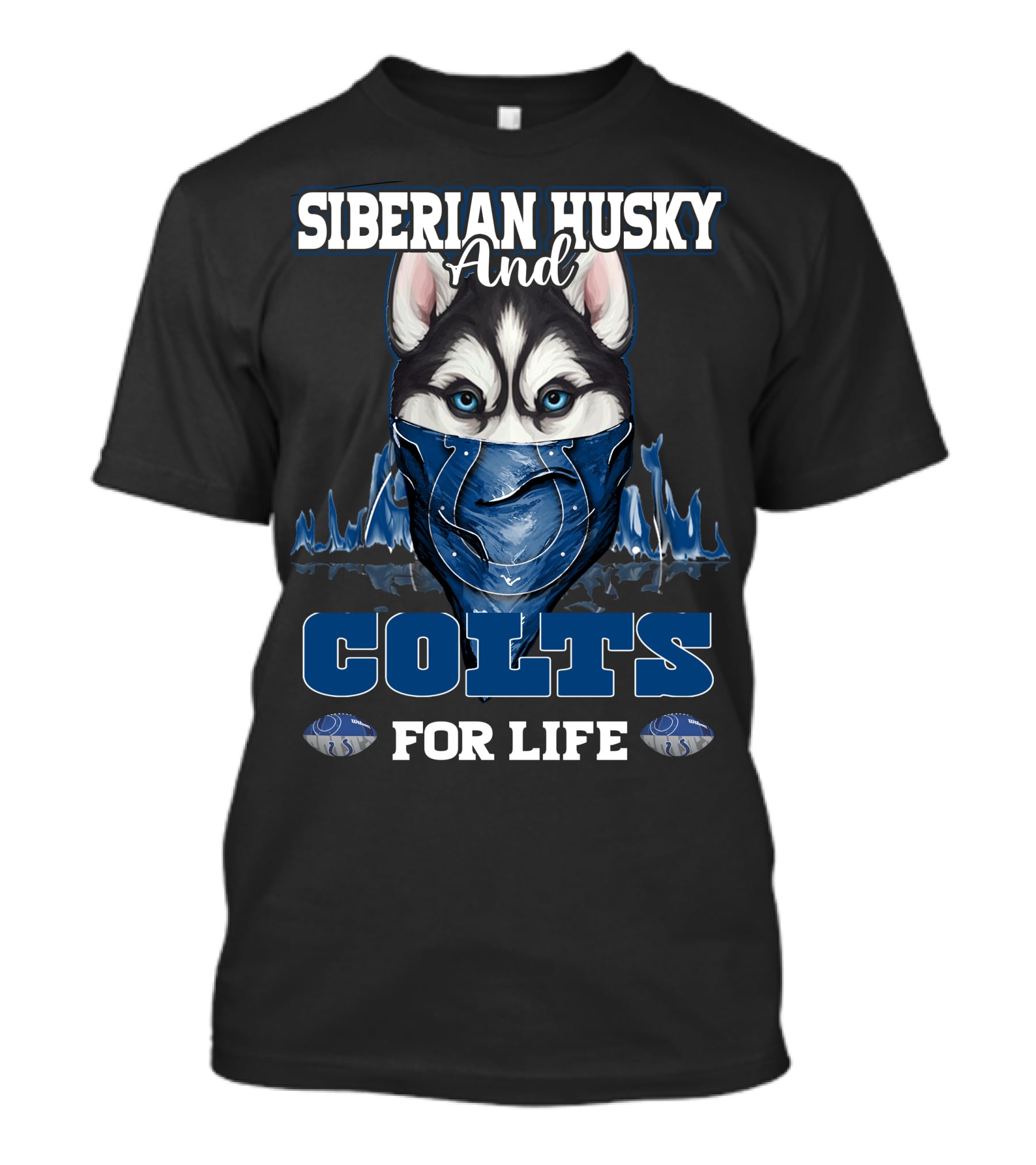 Siberian Husky And Indianapolis Colts For Life T-Shirt