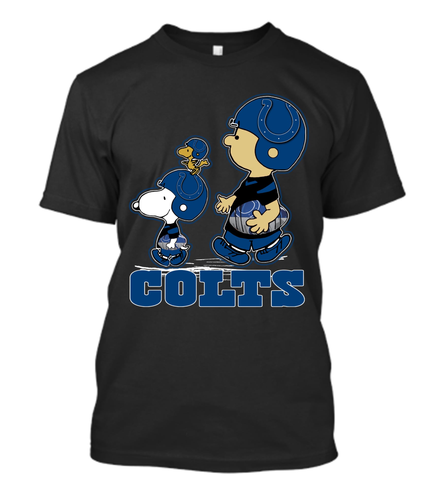 Peanuts Characters Wearing Indianapolis Colts Football Helmets Colts T-Shirt