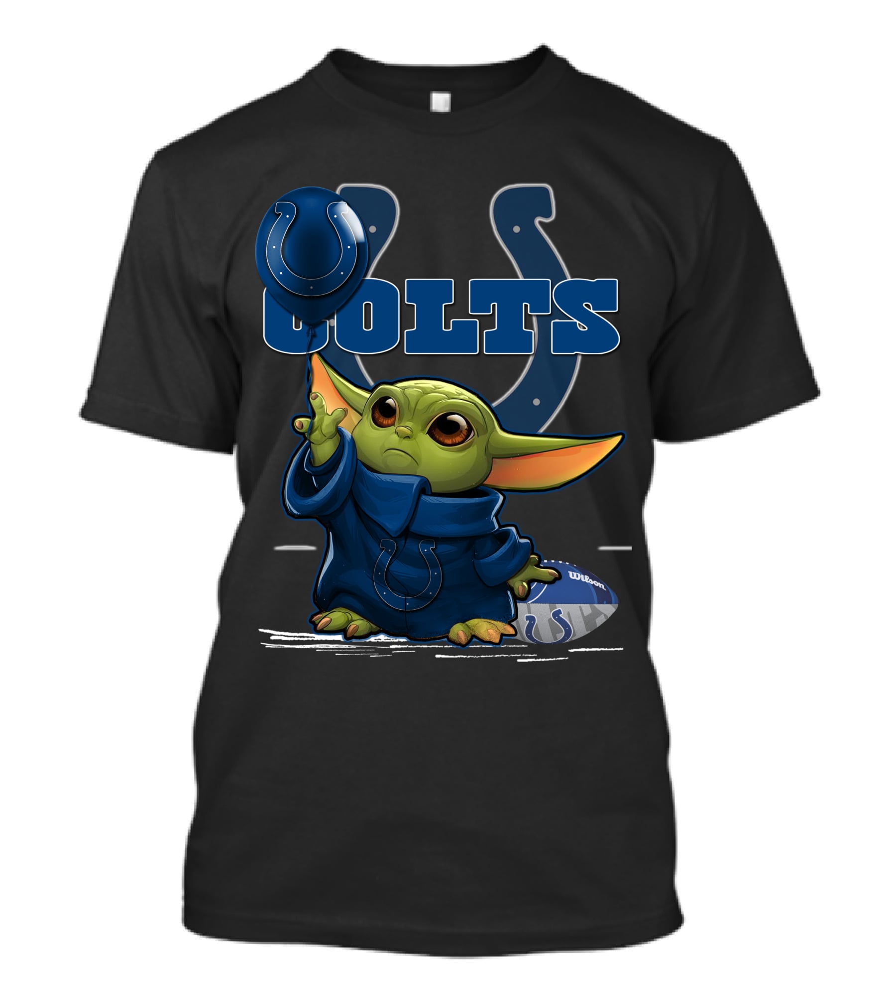 Yoda Holding Indianapolis Colts Helmet And Football T-Shirt