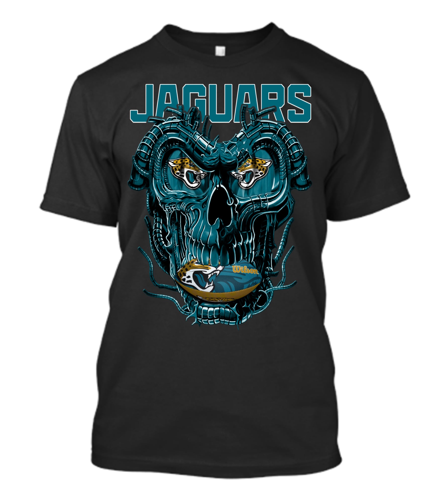 Jaguars Dragonskull Jaguar Heads Football Wilson T-Shirt