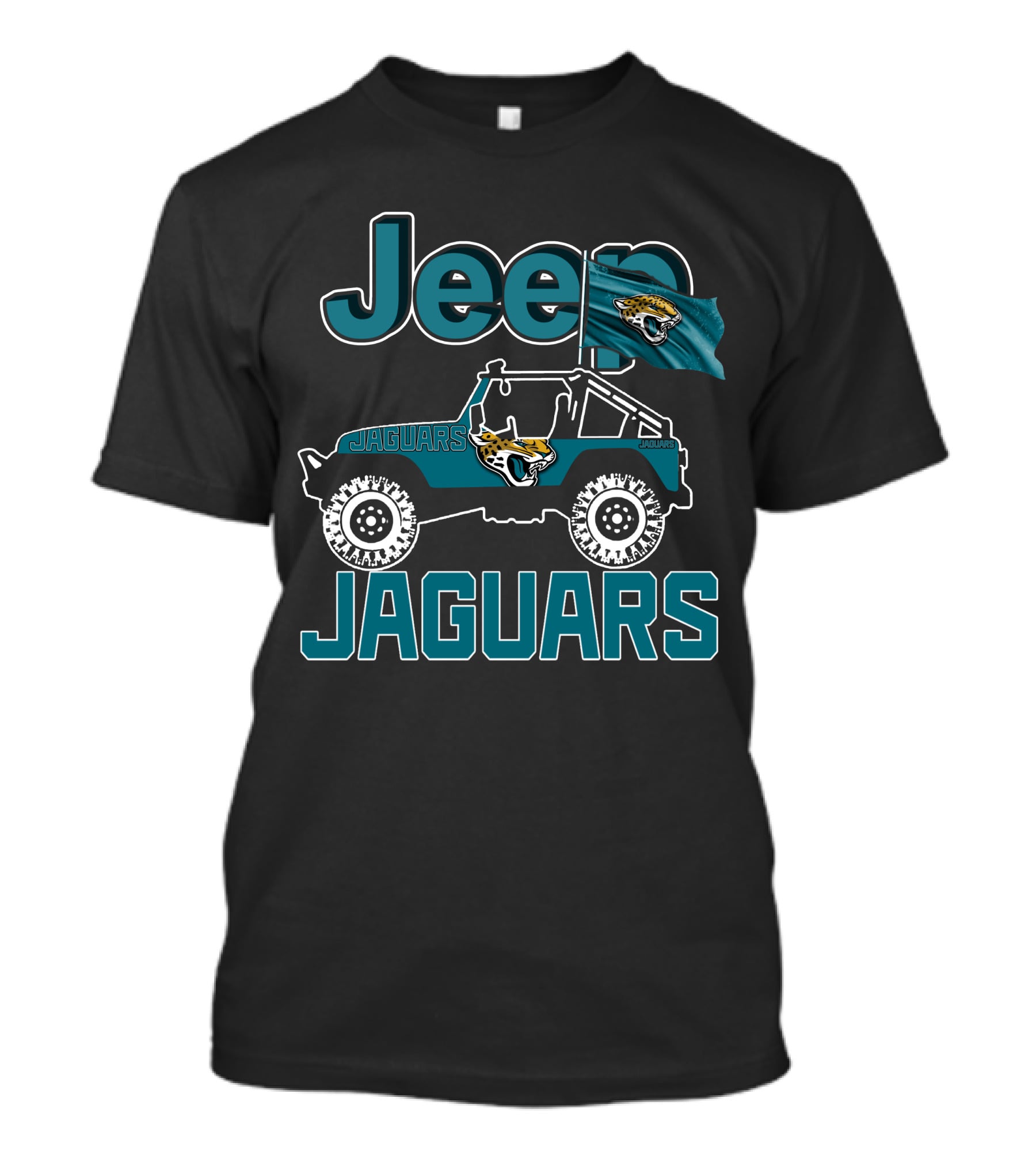 Jeep Jaguars Jacksonville Flag Off-Road Adventure T-Shirt