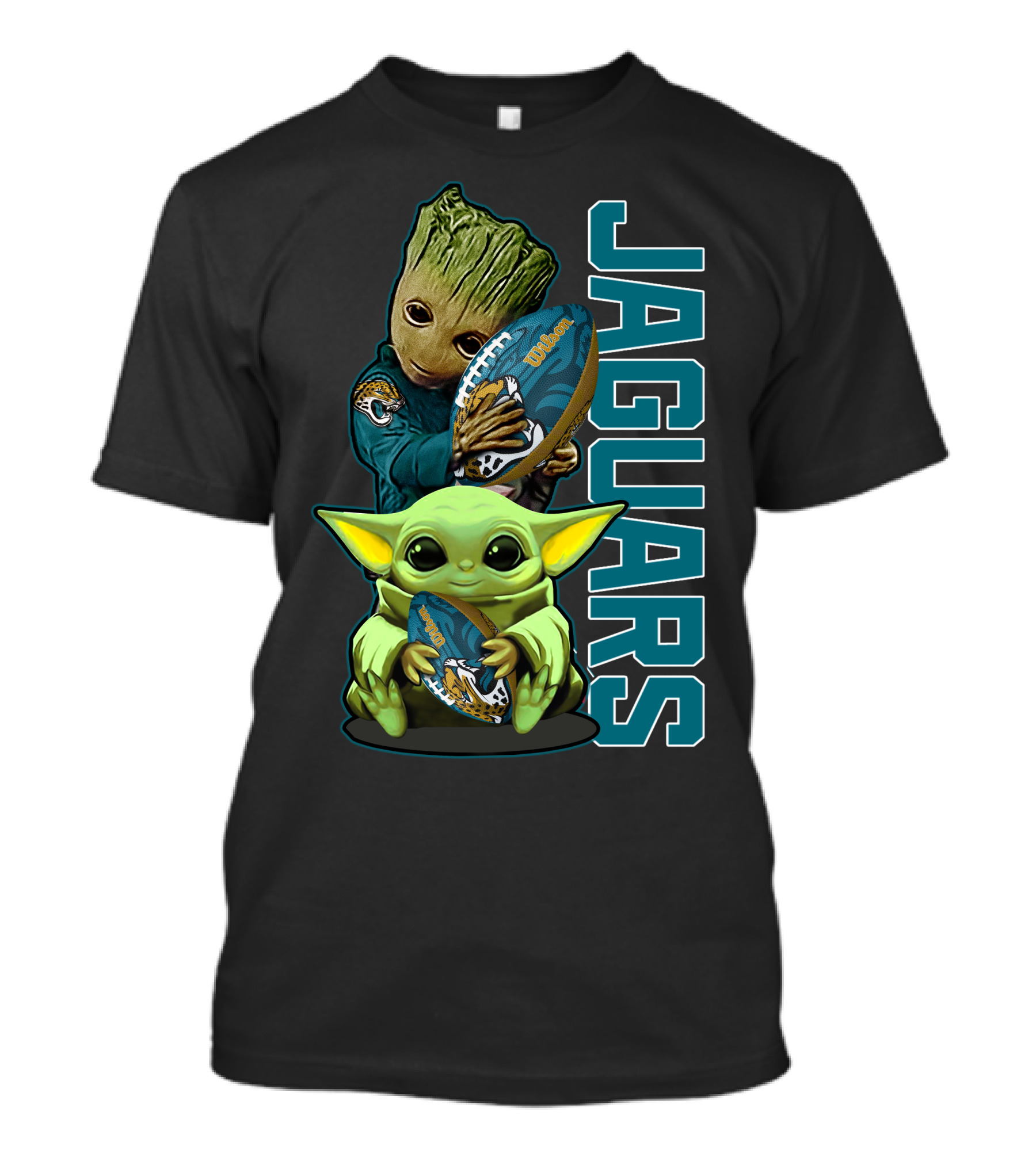Grzd Jacksonville Jaguars Groot Baby Yoda Football T-Shirt