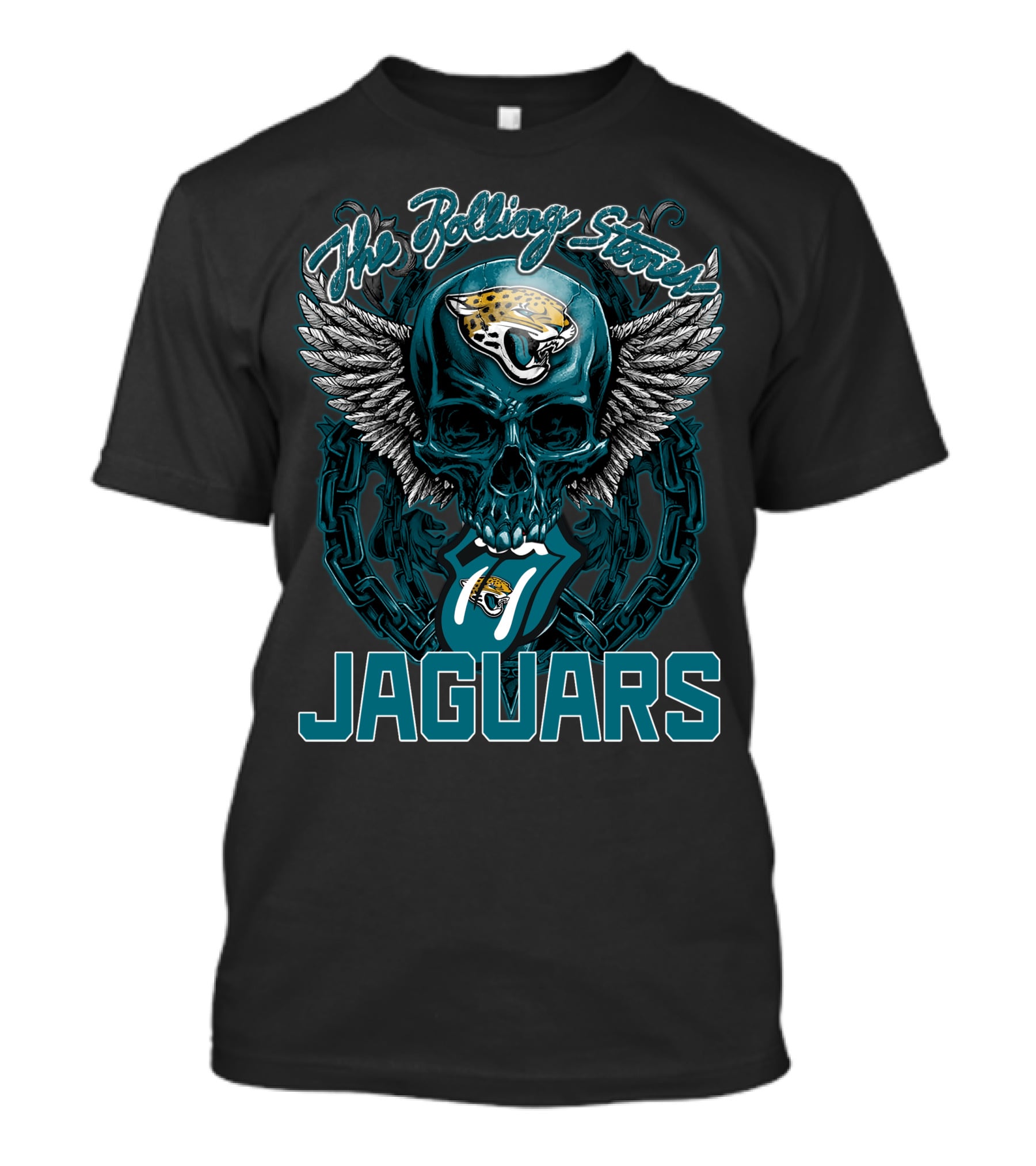 The Rolling Stones Jaguars Skull With Wings And Tongue T-Shirt