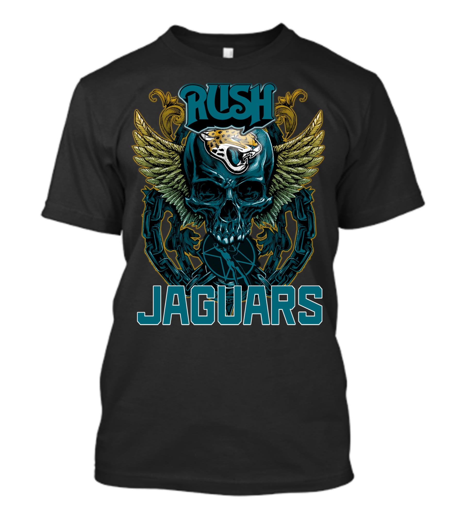 Rush Jacksonville Jaguars Skull Winged T-Shirt