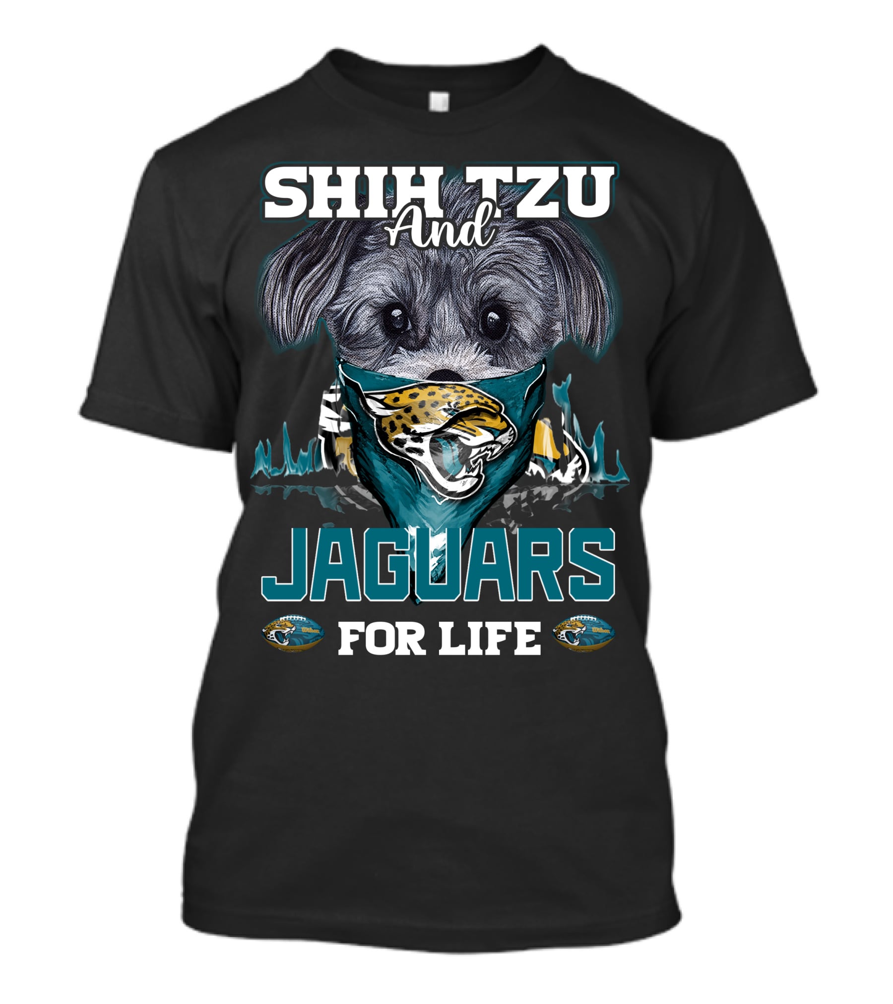 Shih Tzu And Jaguars For Life T-Shirt