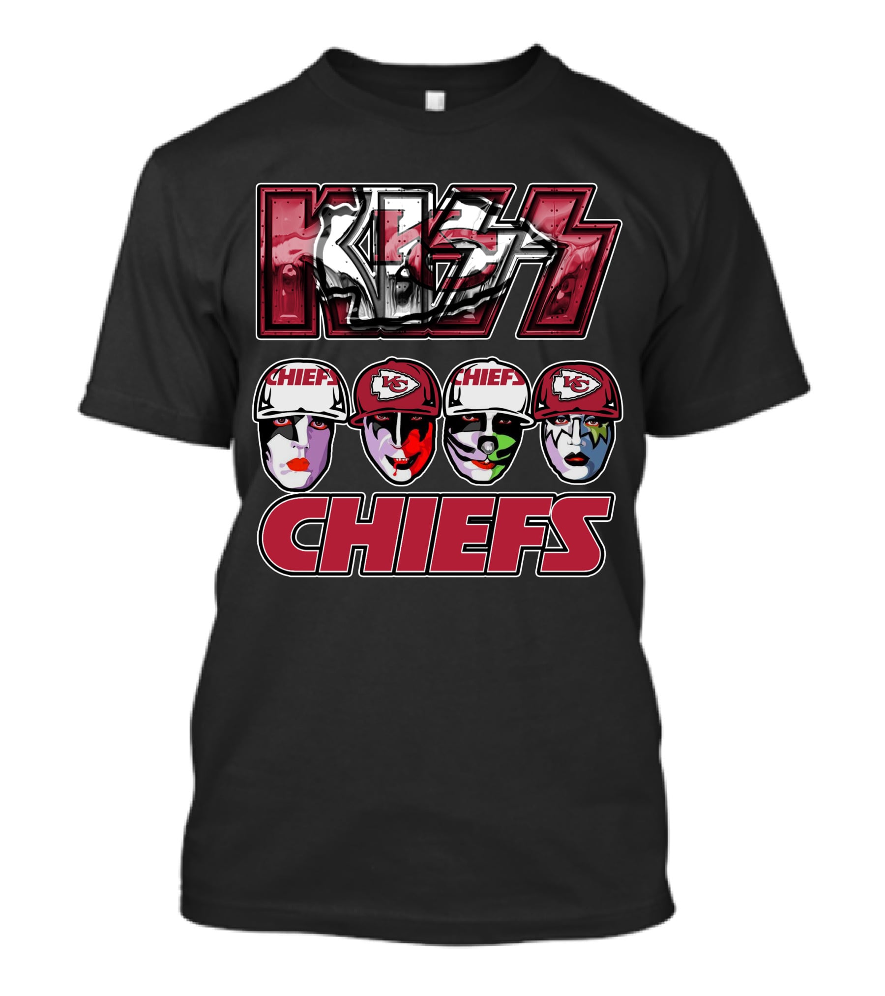 Kiss Chiefs Kansas City Chiefs Logo Face Paint T-Shirt