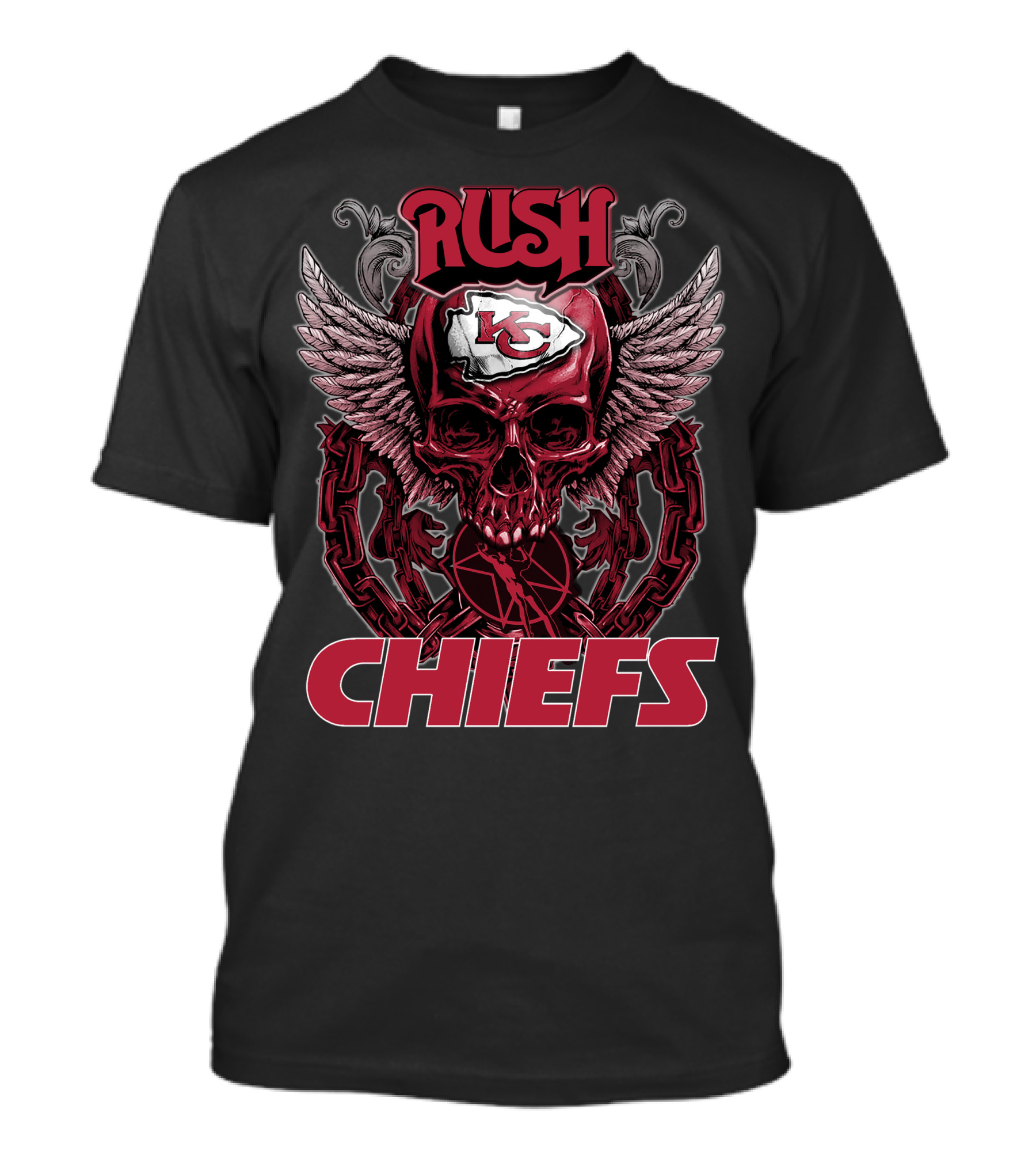 Rush Kansas City Chiefs Skull Wings T-Shirt