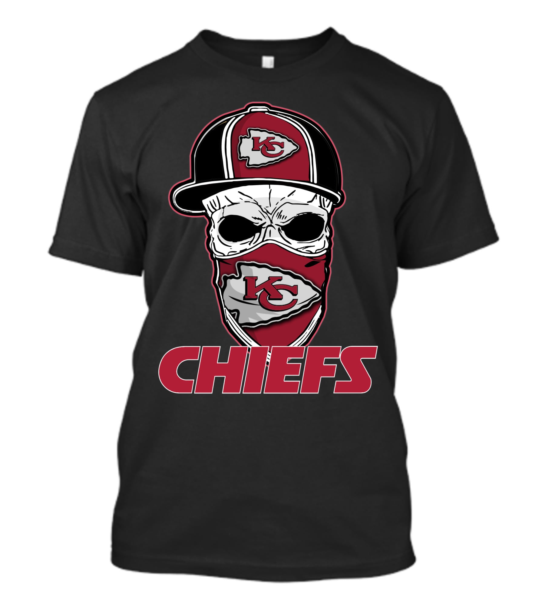 Chiefs Skull Kc Hat And Bandana Red T-Shirt