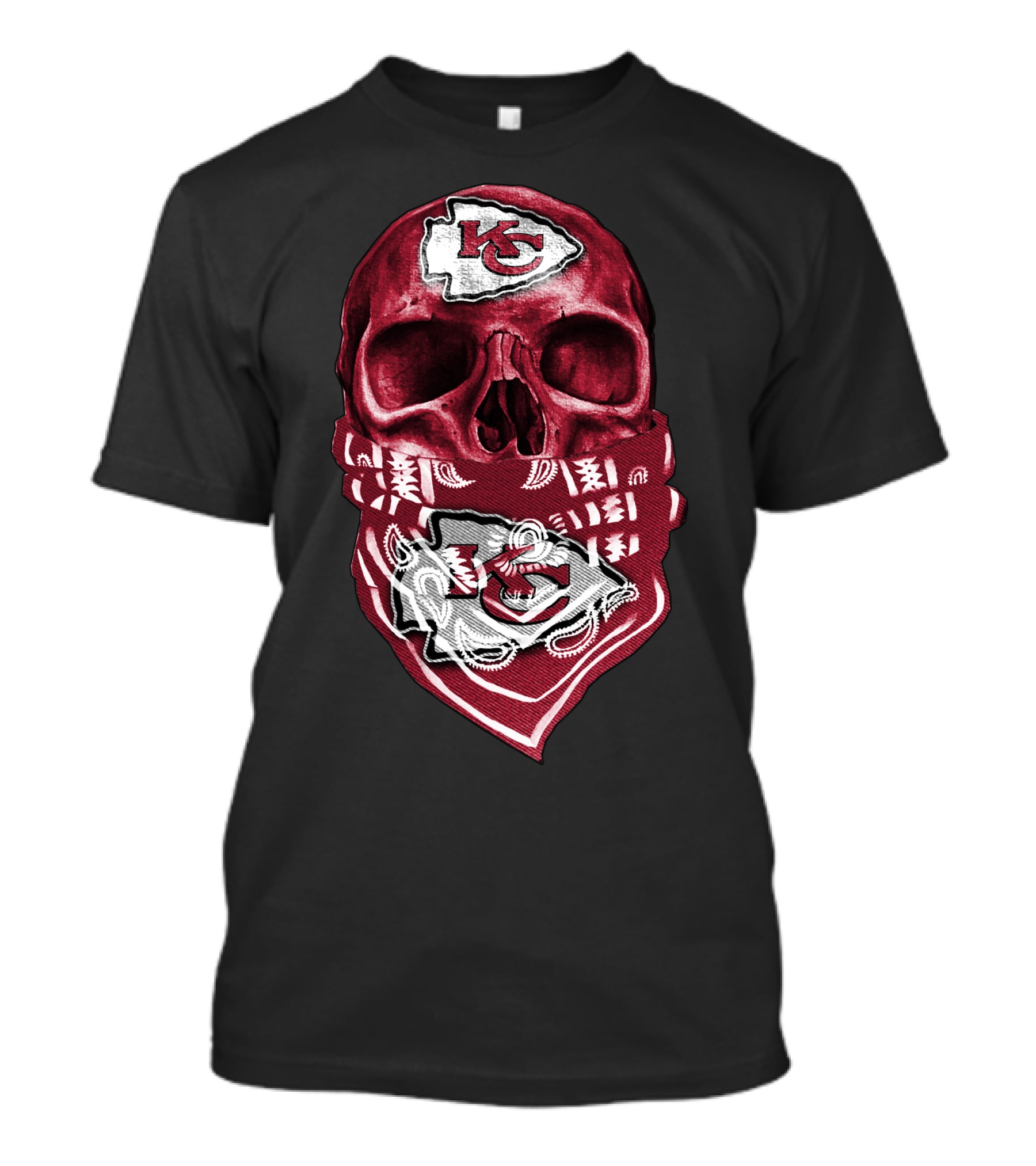 Kansas City Chiefs Skull Bandana T-Shirt
