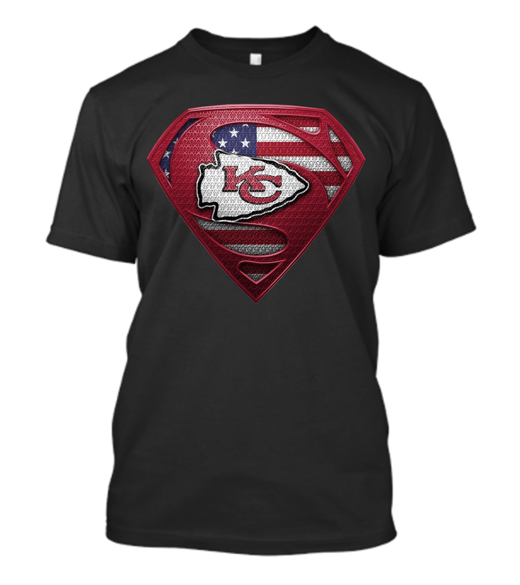 Kansas City Chiefs American Flag Superman T-Shirt