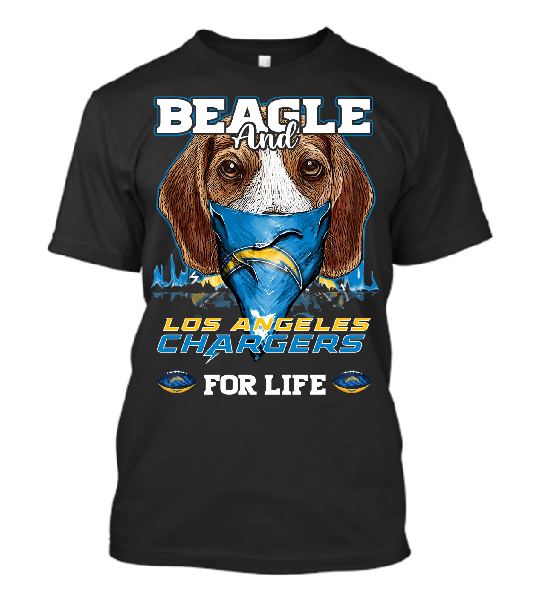 Beagle And Los Angeles Chargers For Life T-Shirt
