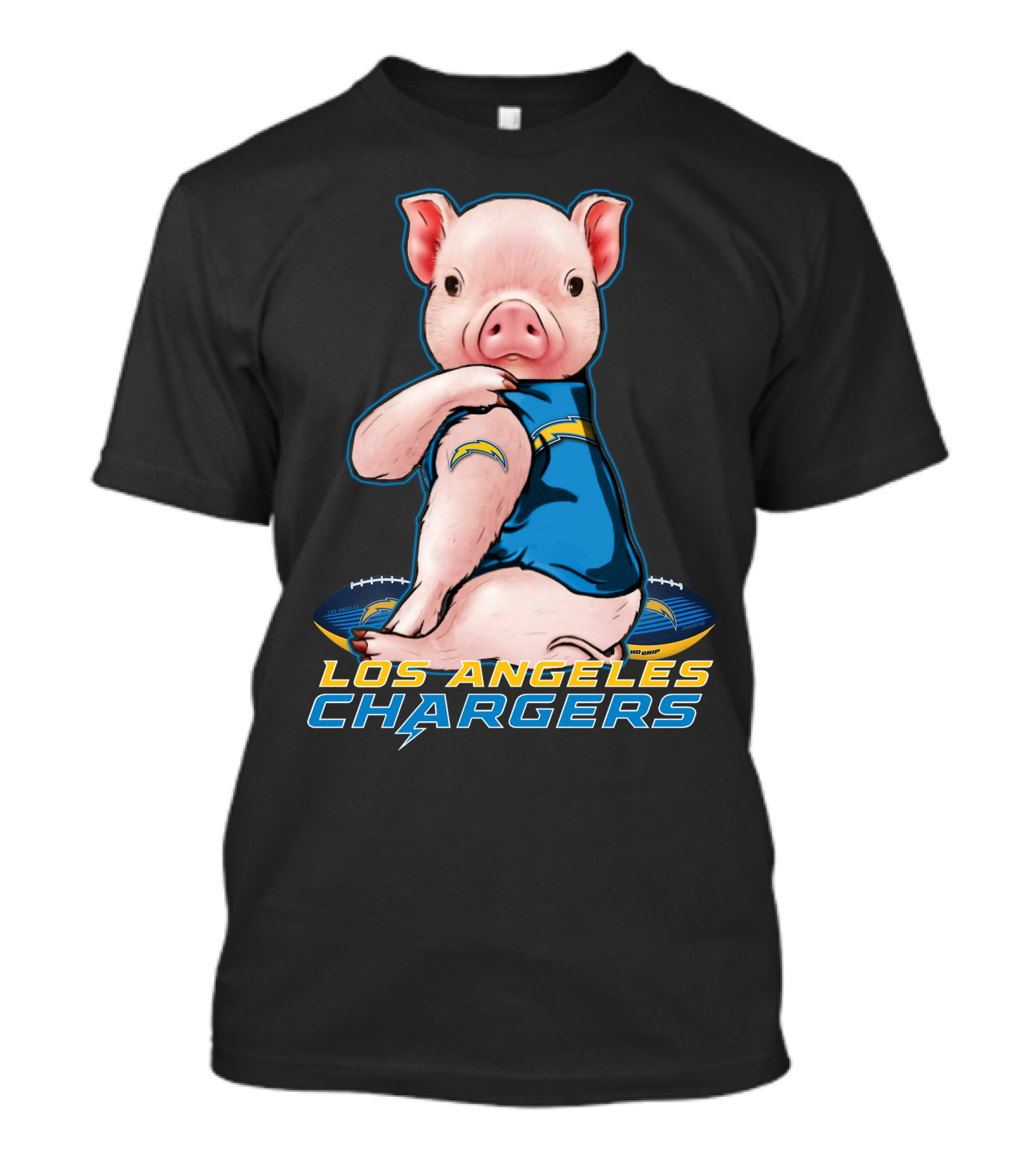 Los Angeles Chargers Pig Mascot Football T-Shirt