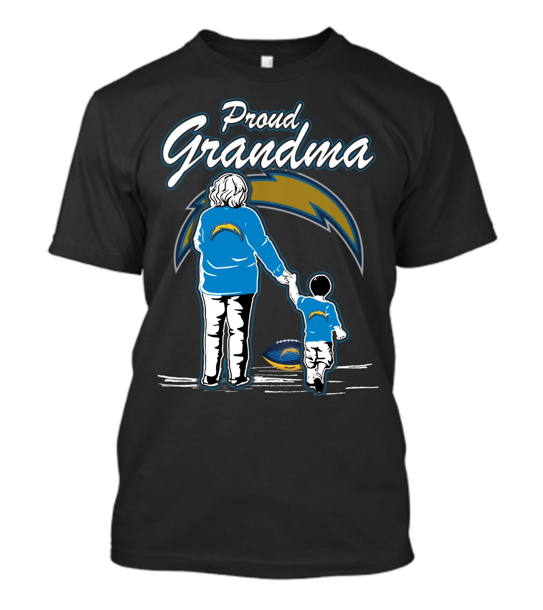 Proud Grandma Los Angeles Chargers Football Family T-Shirt