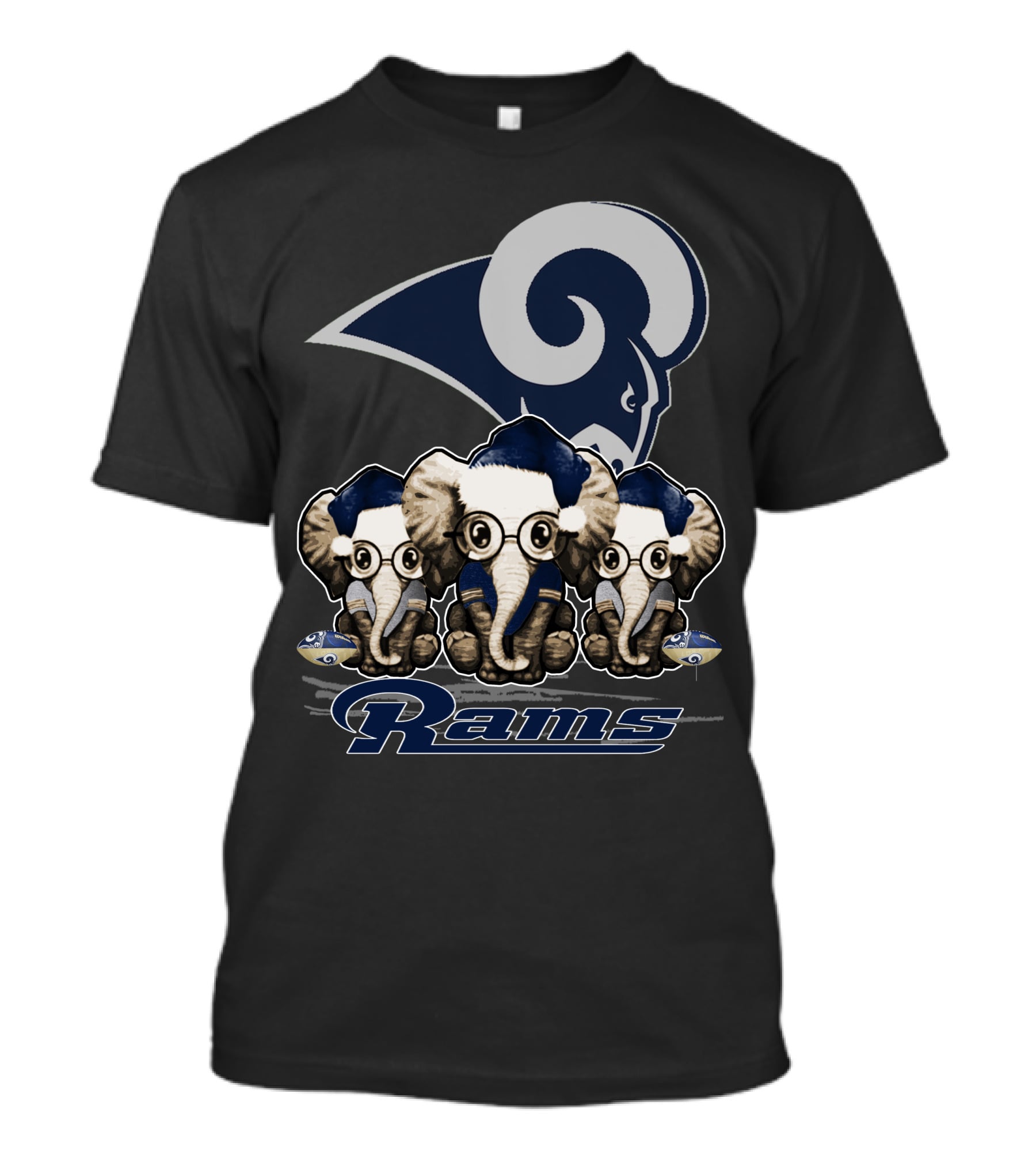 Elephant Xmas Los Angeles Rams T-Shirt
