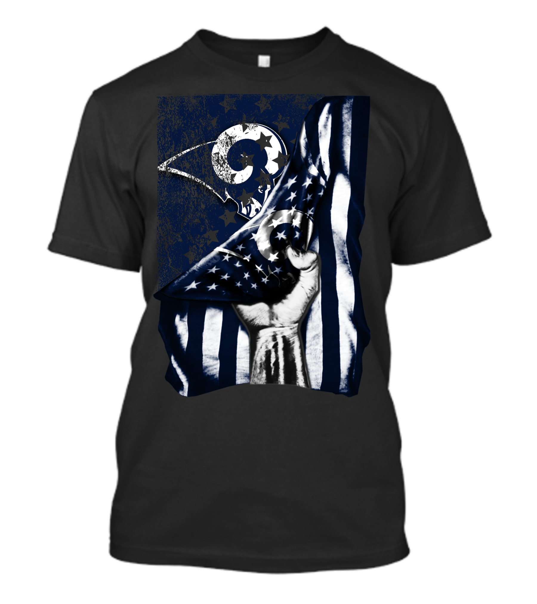 Los Angeles Rams American Flag Stars And Stripes Hand T-Shirt