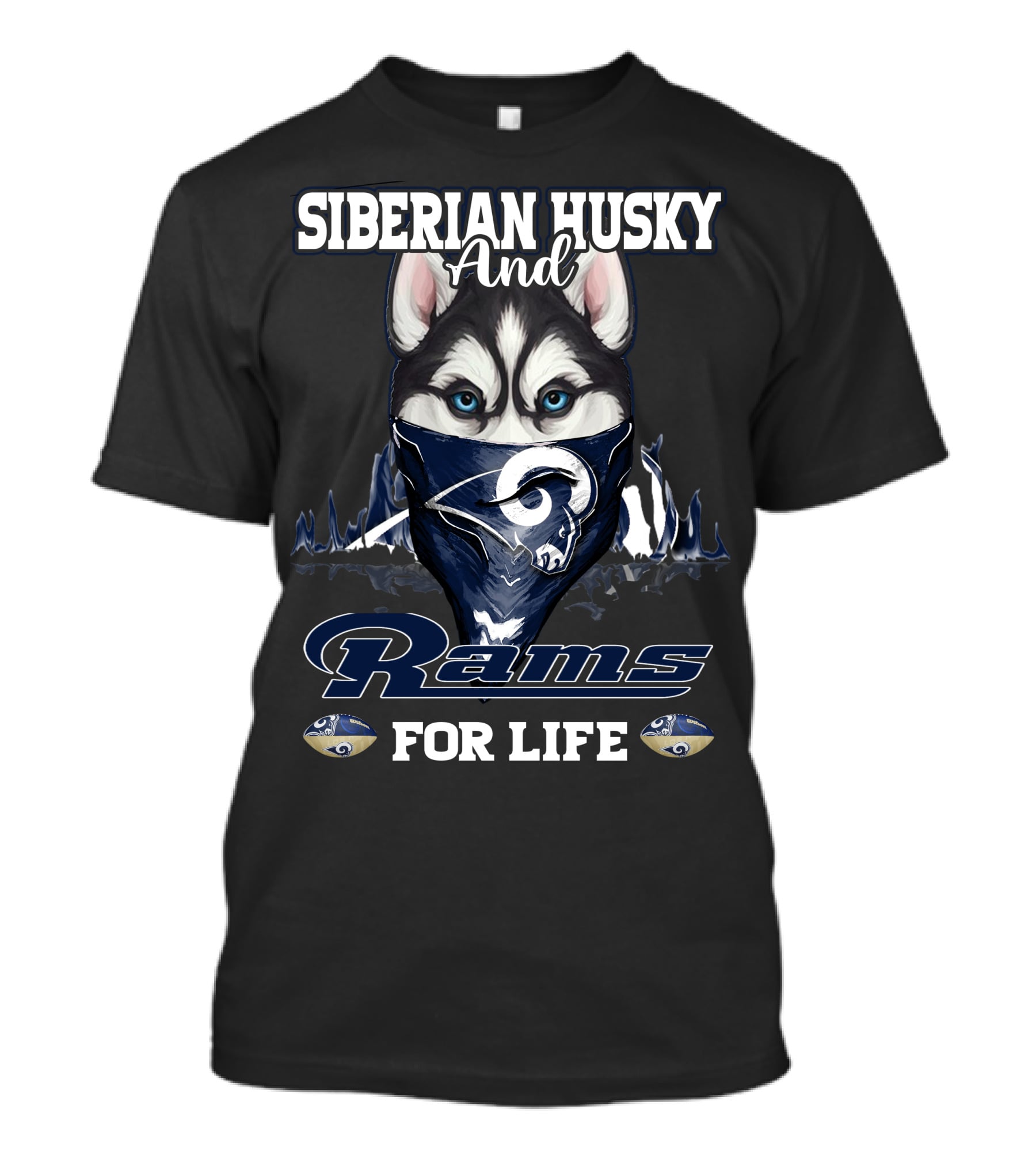 Siberian Husky And Rams For Life T-Shirt