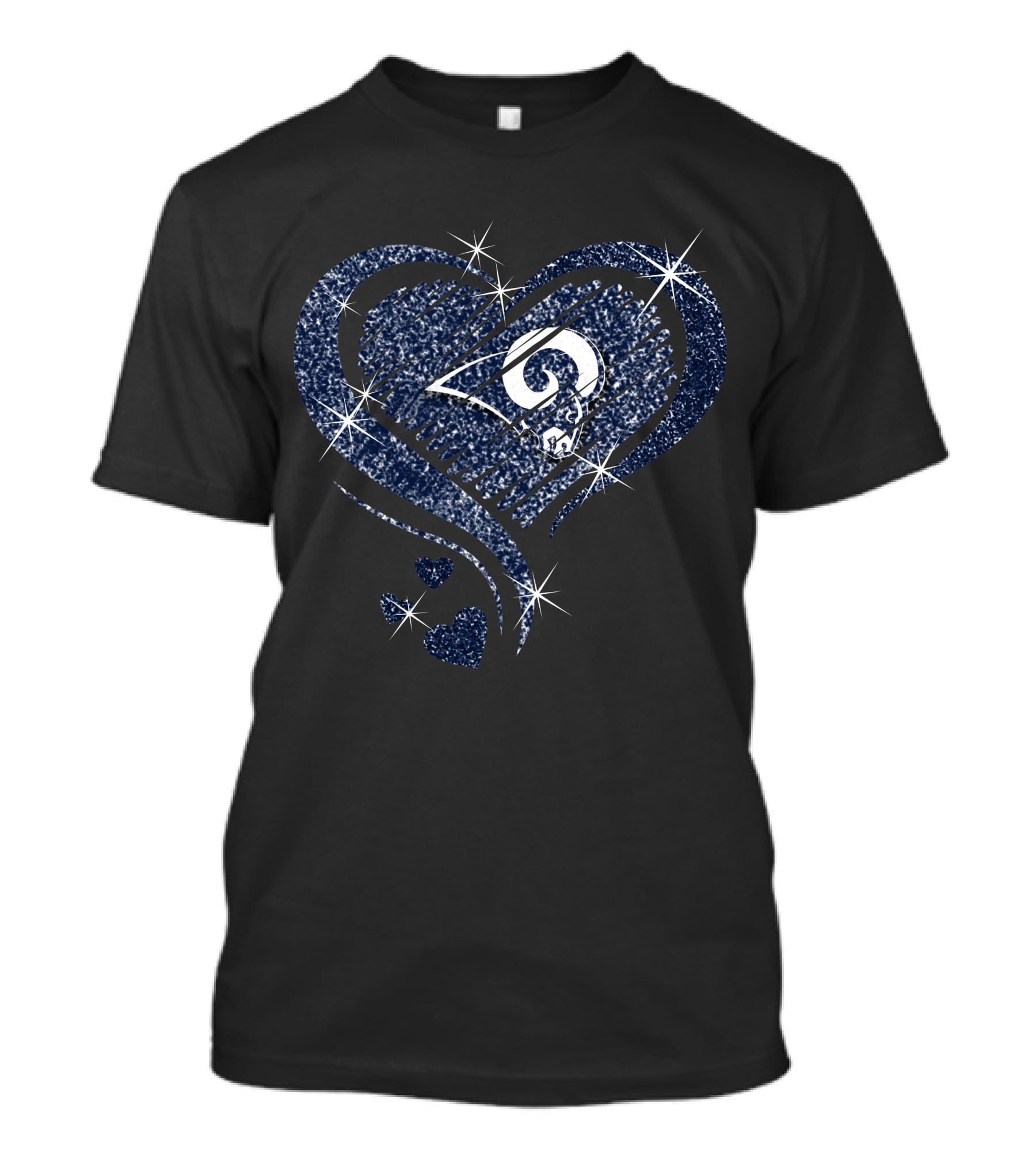 Sparkling Heart Diamond Los Angeles Rams T-Shirt