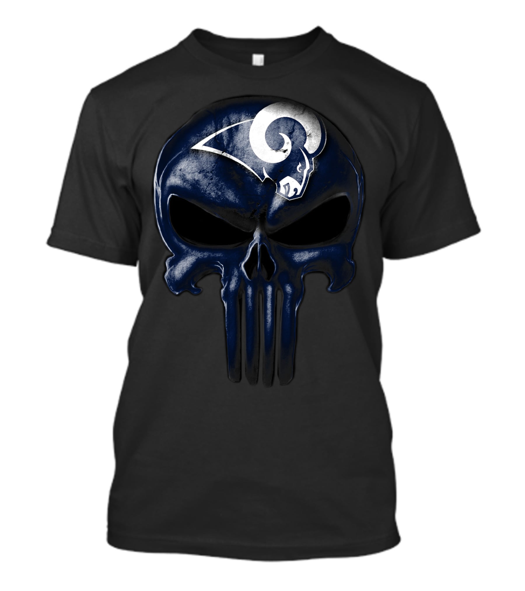 Skull Los Angeles Rams Logo Fusion T-Shirt