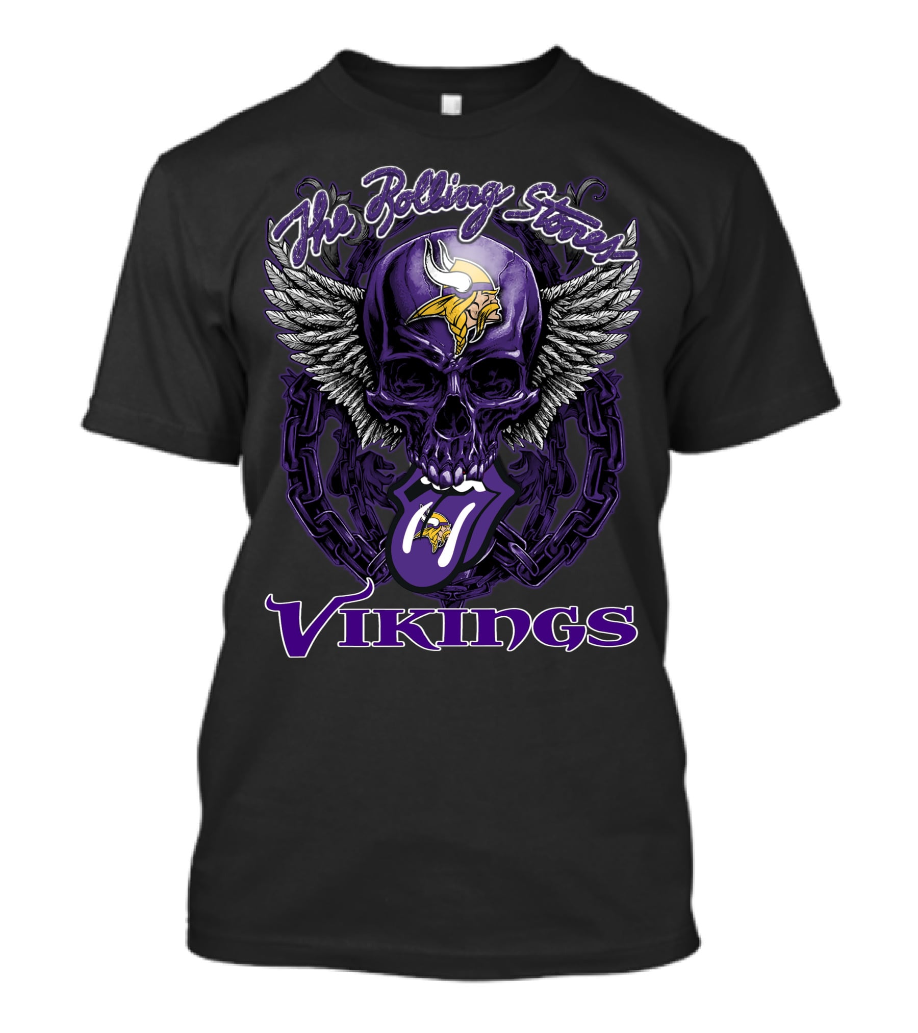 The Rolling Stones Vikings Skull With Wings And Tongue T-Shirt