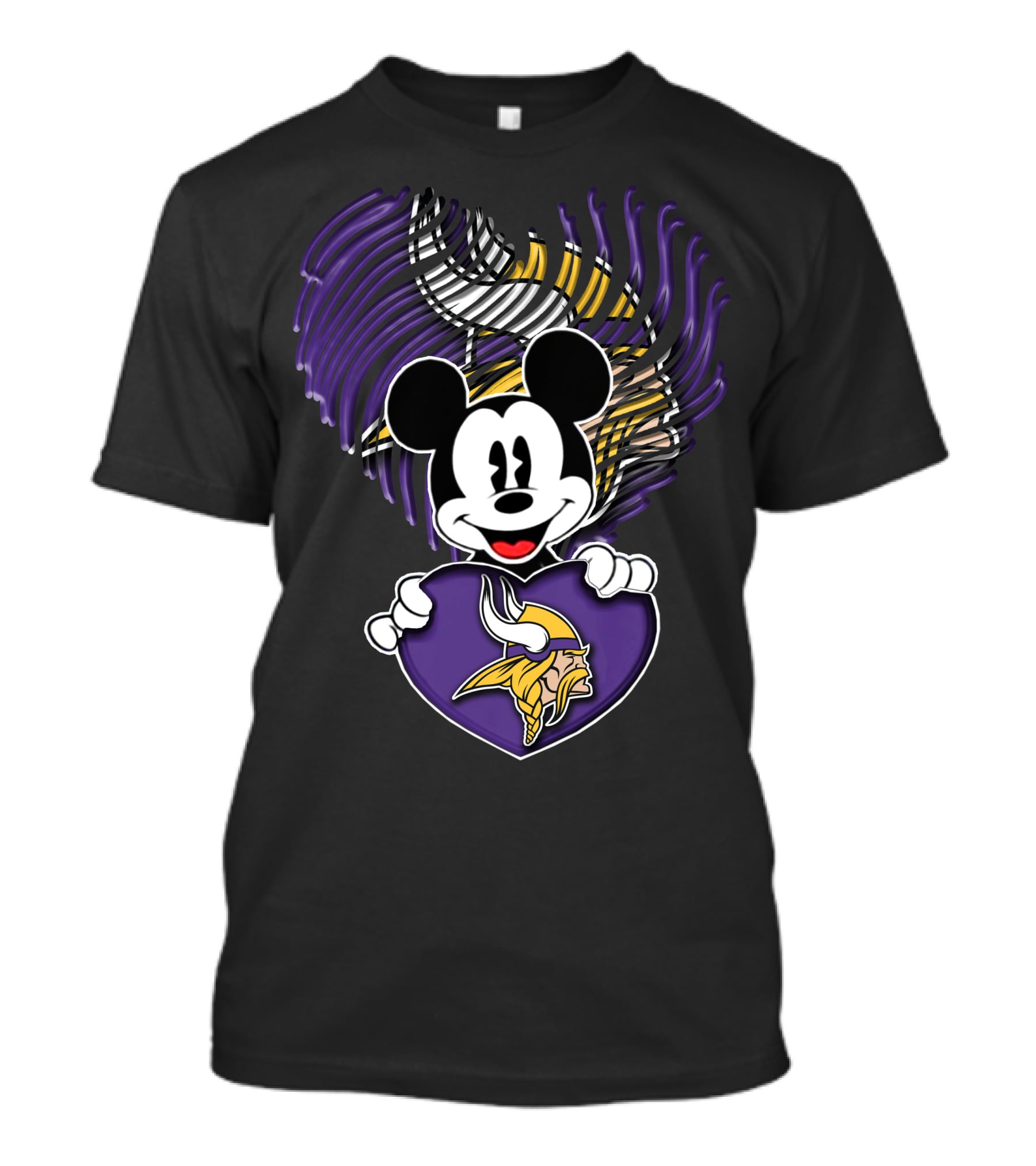 Minnesota Vikings Mickey Heart T-Shirt