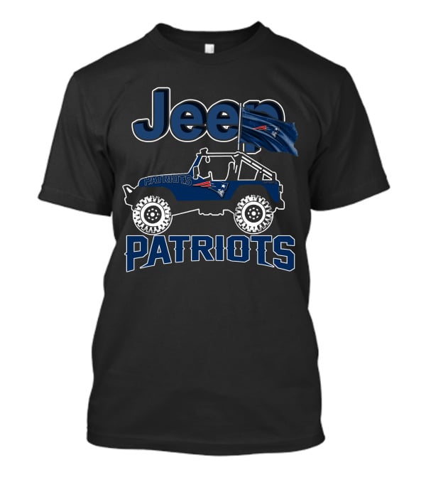 Jeep New England Patriots Patriots Football Jeep Flag Rugged Adventure T-Shirt