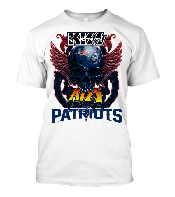 KISS Patriots Skull With Wings New England Patriots T-Shirt