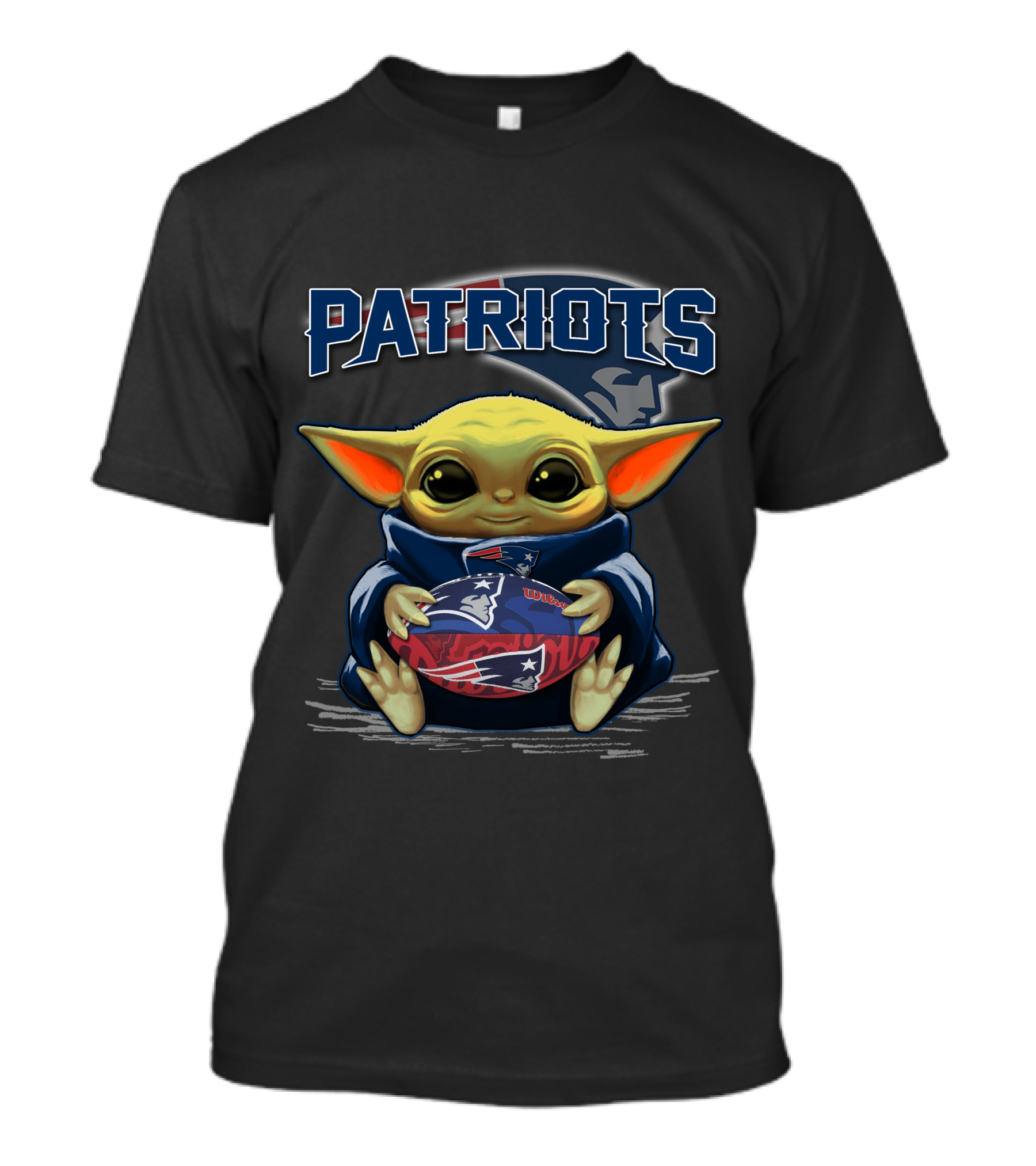 Patriots Baby Yoda With New England Football T-Shirt