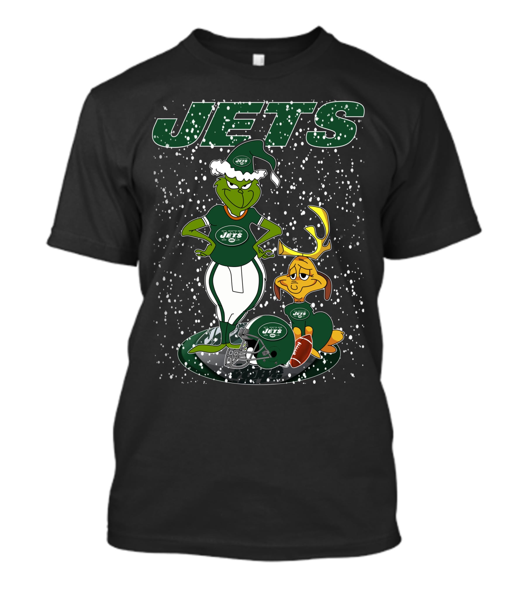 Grinchxmas New York Jets Holiday Football Fun T-Shirt