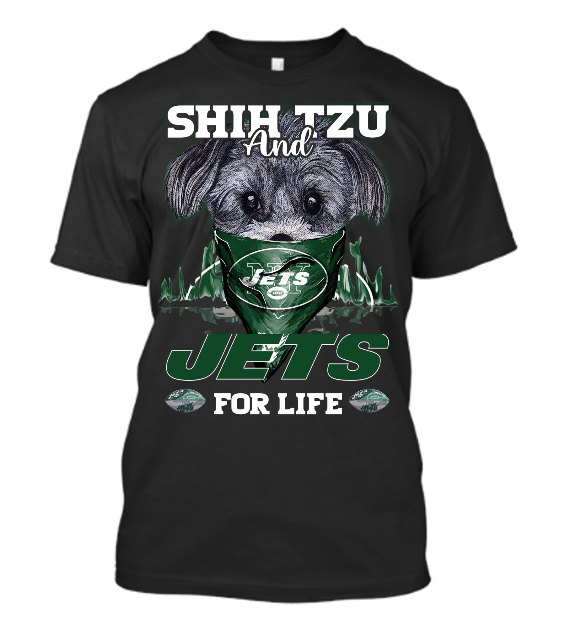 Shih Tzu And Jets For Life New York Jets T-Shirt