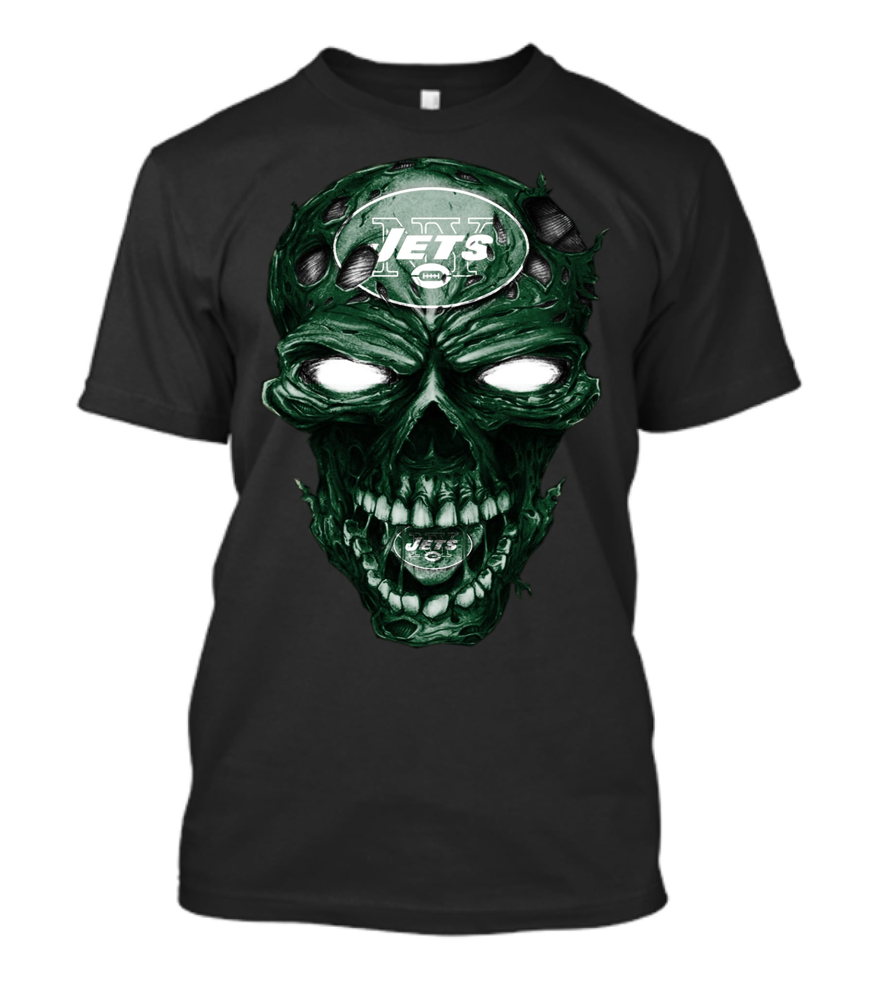 Skull V2 Jets New York NFL T-Shirt