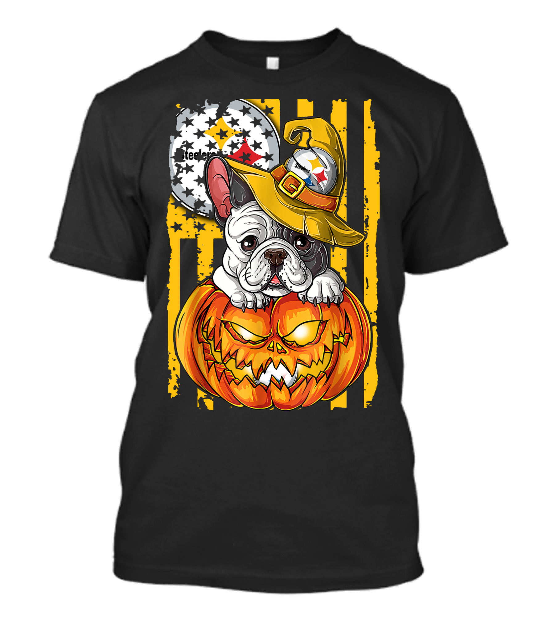 Steelers Bulldog Halloween Pumpkin Pittsburgh T-Shirt