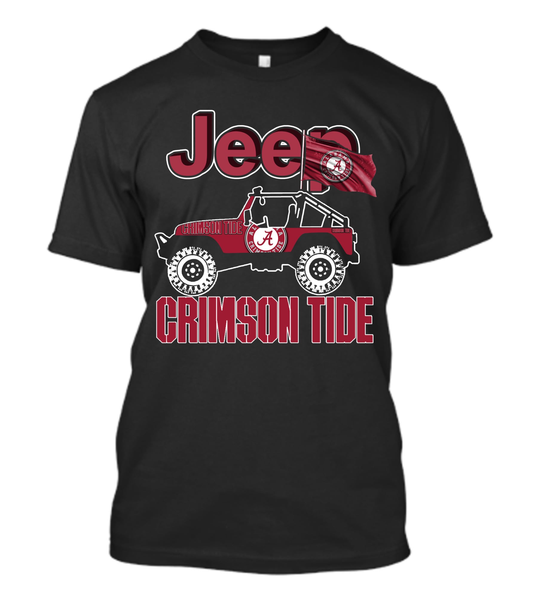 Jeep Alabama Crimson Tide Team Spirit Enthusiast T-Shirt
