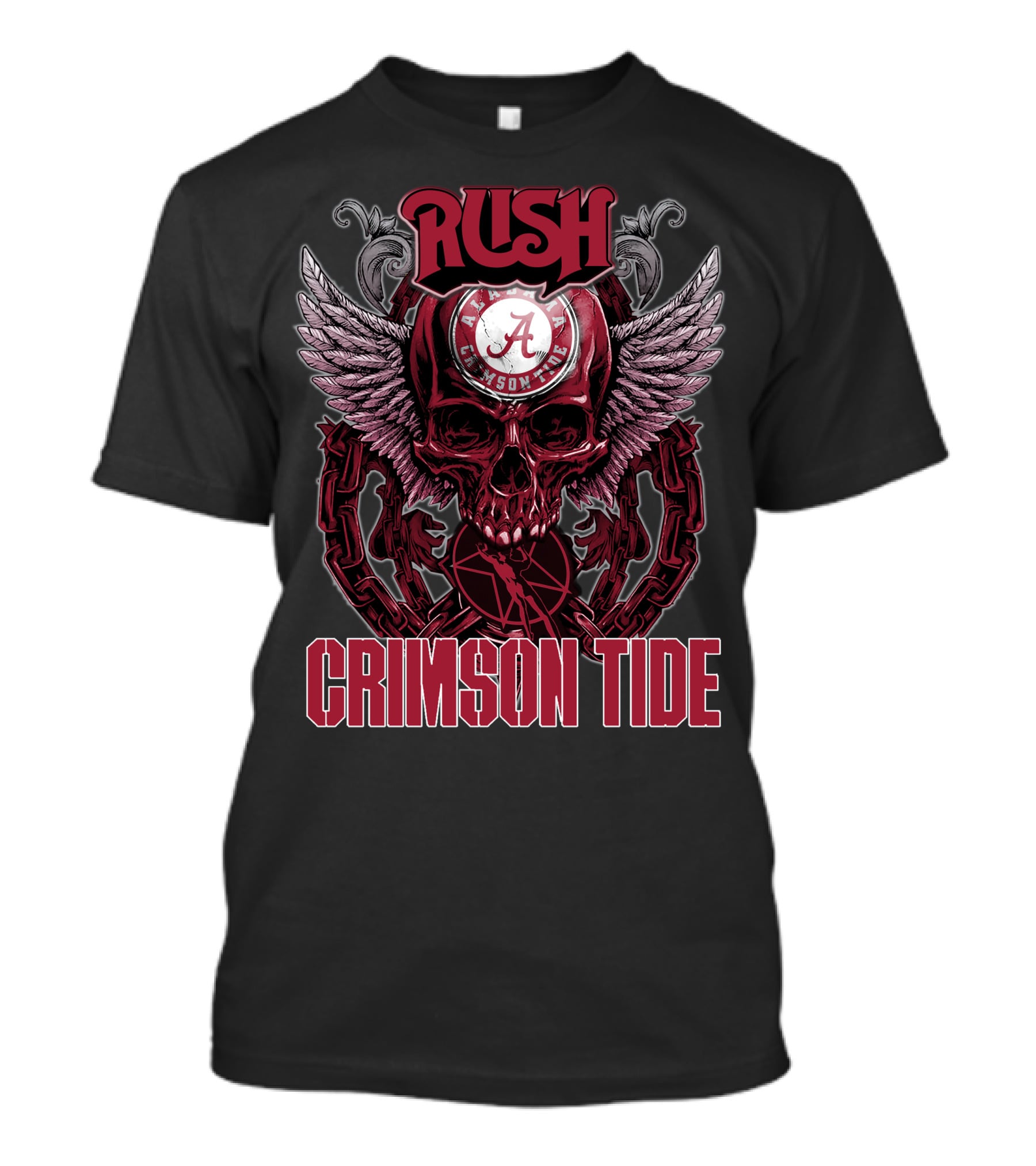Rush Alabama Crimson Tide Skull Wings T-Shirt