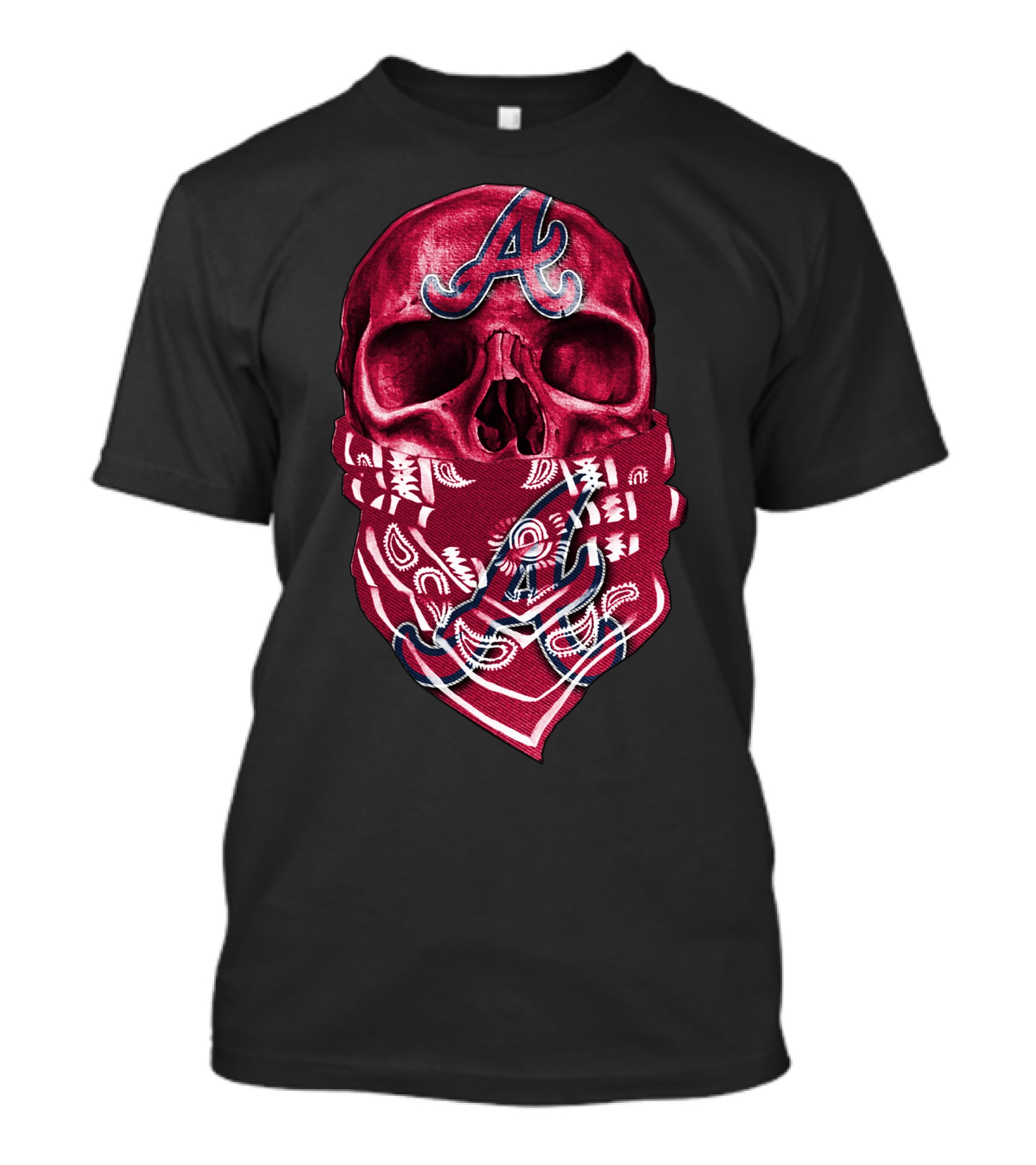 Atlanta Braves Skull Bandana V5 T-Shirt
