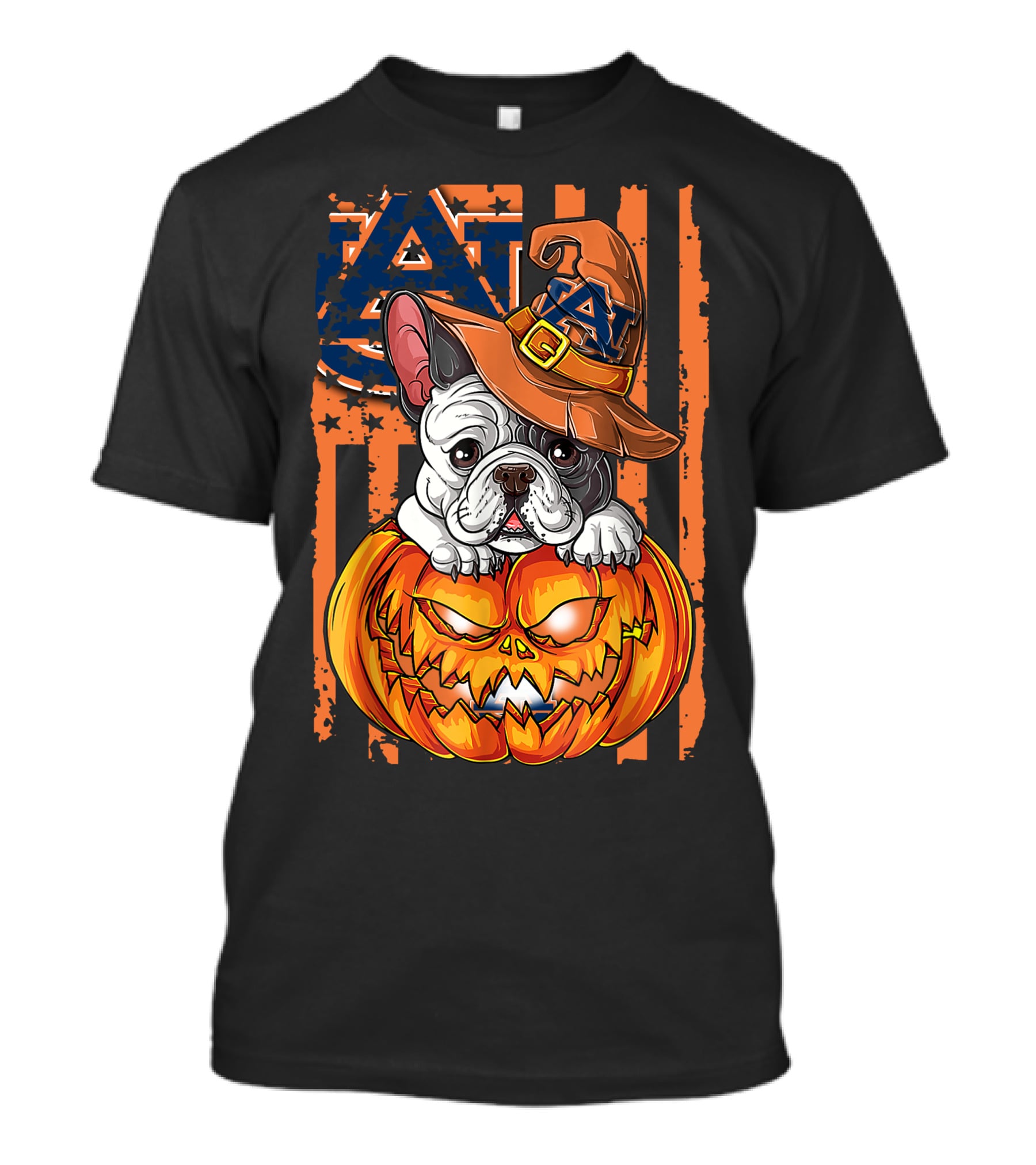Hlw Bulldog Auburn Tigers Halloween Jack-O'-Lantern T-Shirt