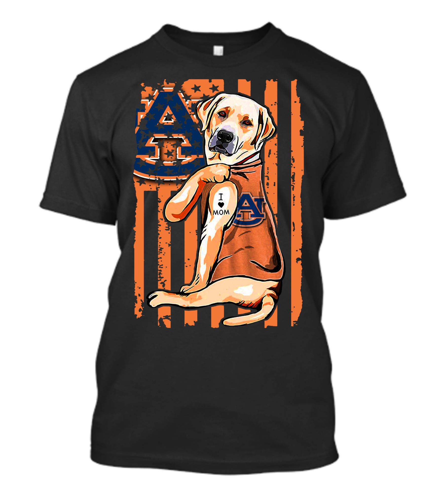 Auburn Tigers Labrador Retriever I Love Mom T-Shirt