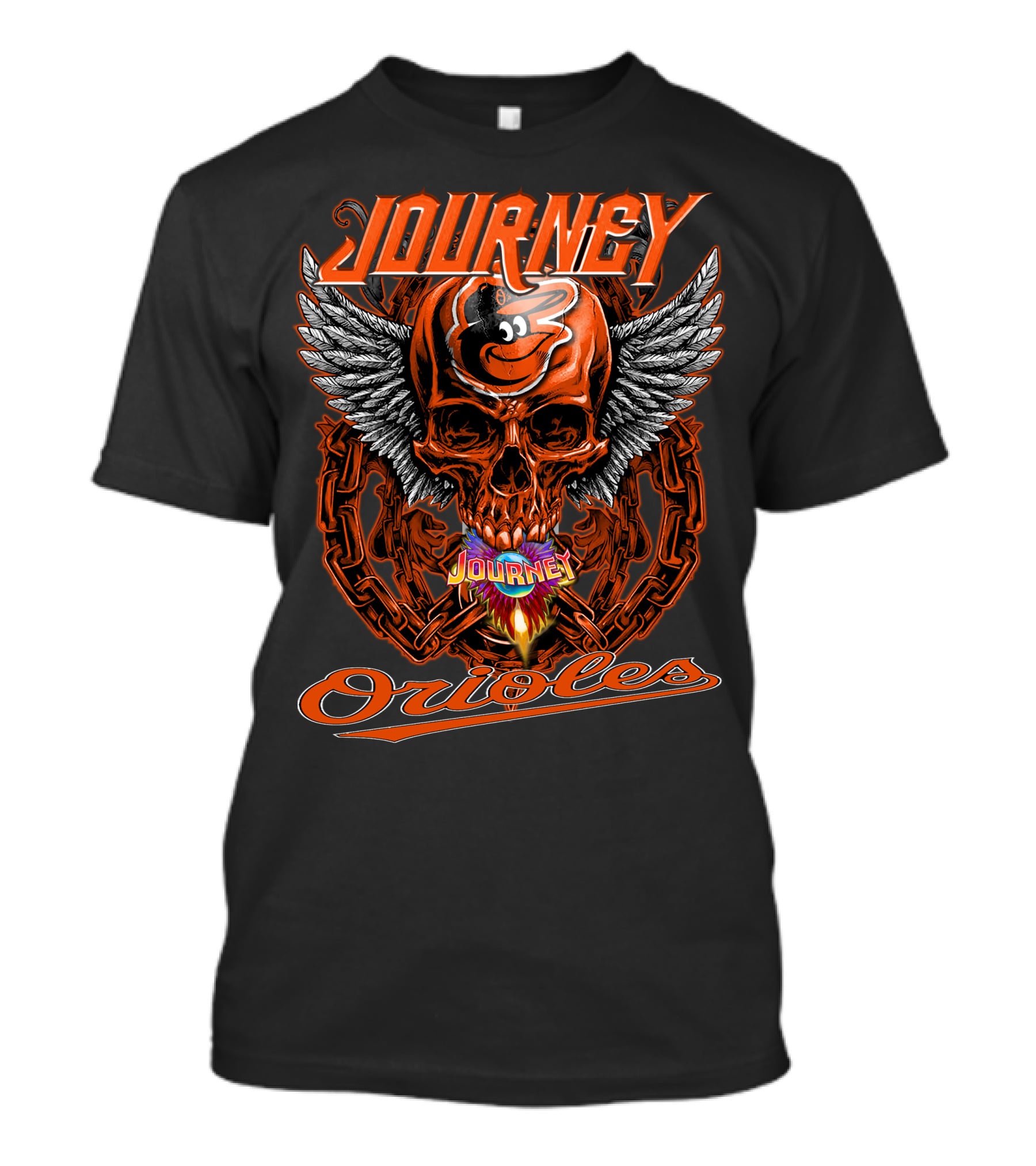 Journey Baltimore Orioles Skull Wings T-Shirt