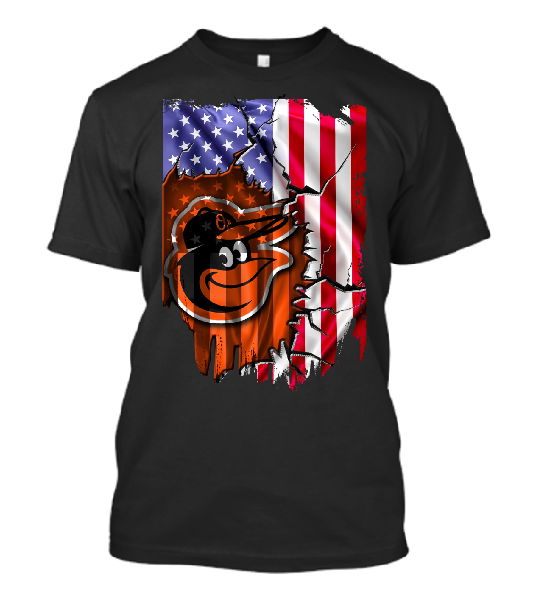 American Flag Baltimore Orioles T-Shirt