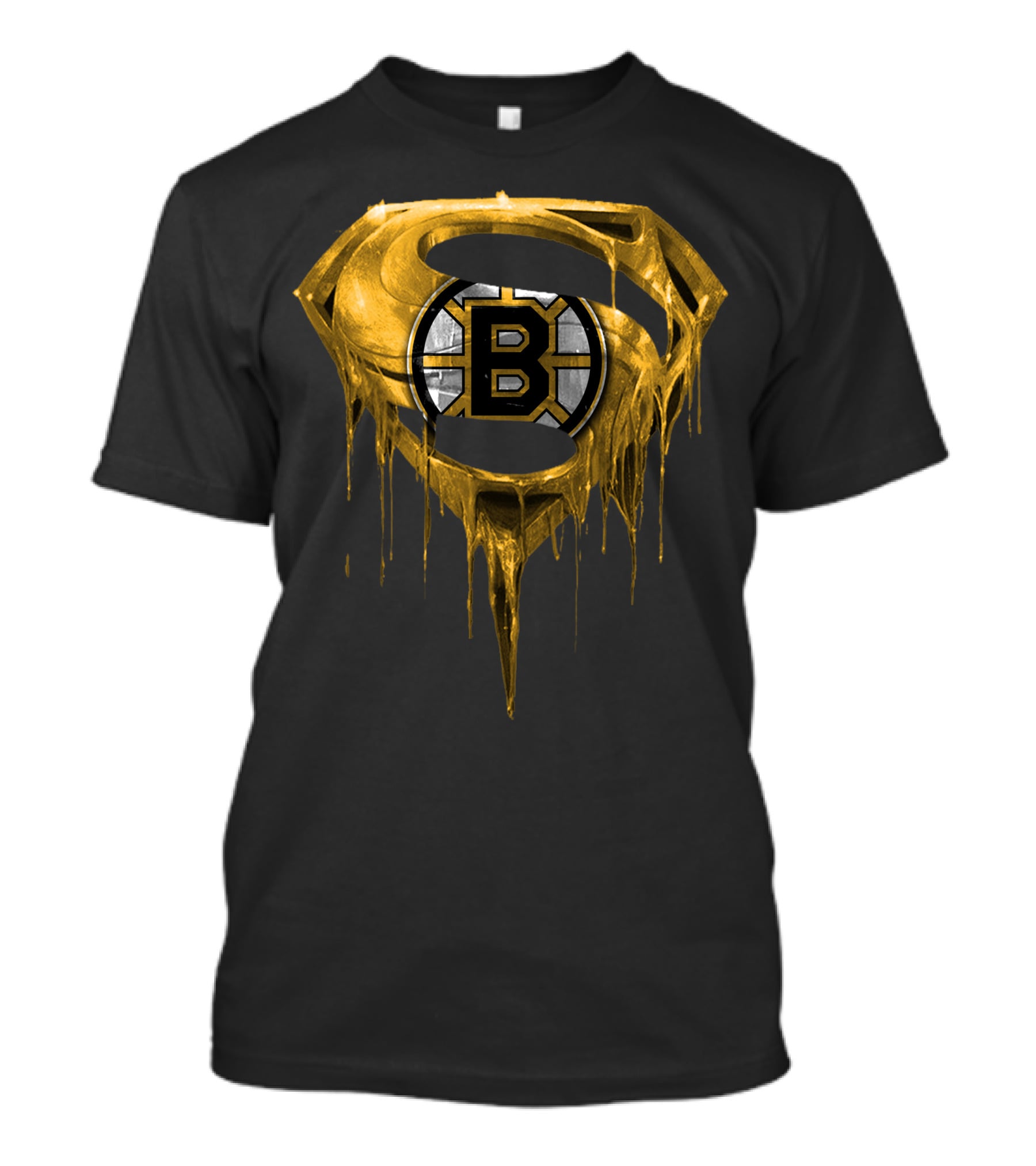 Boston Bruins Dripping Gold Superman T-Shirt
