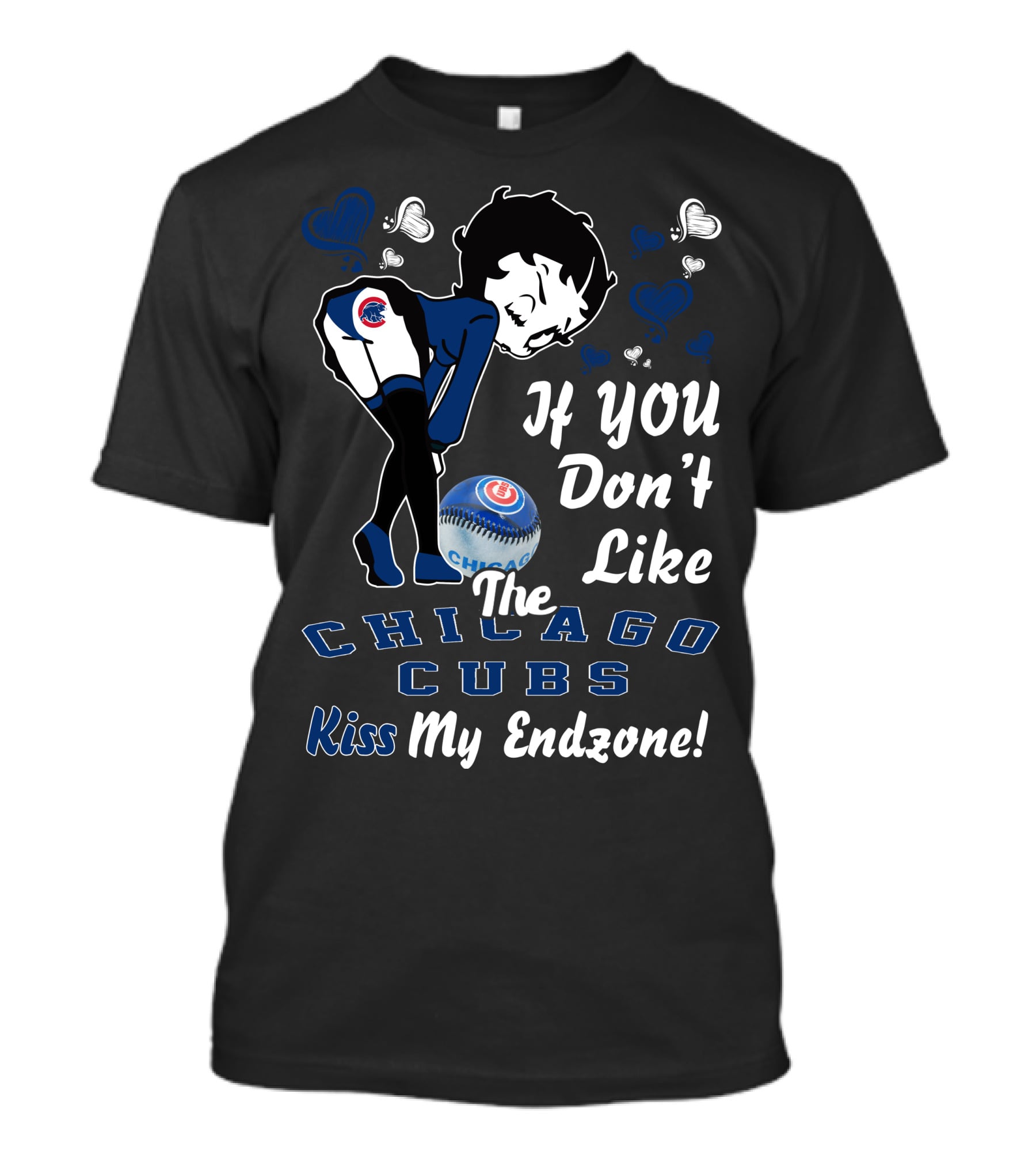 Betty Boop If You Don't Like The Chicago Cubs Kiss My Endzone T-Shirt