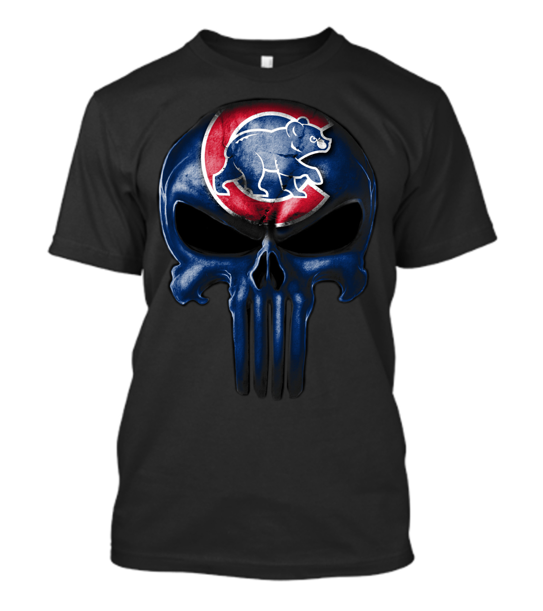 Chicago Cubs Skull Punisher T-Shirt